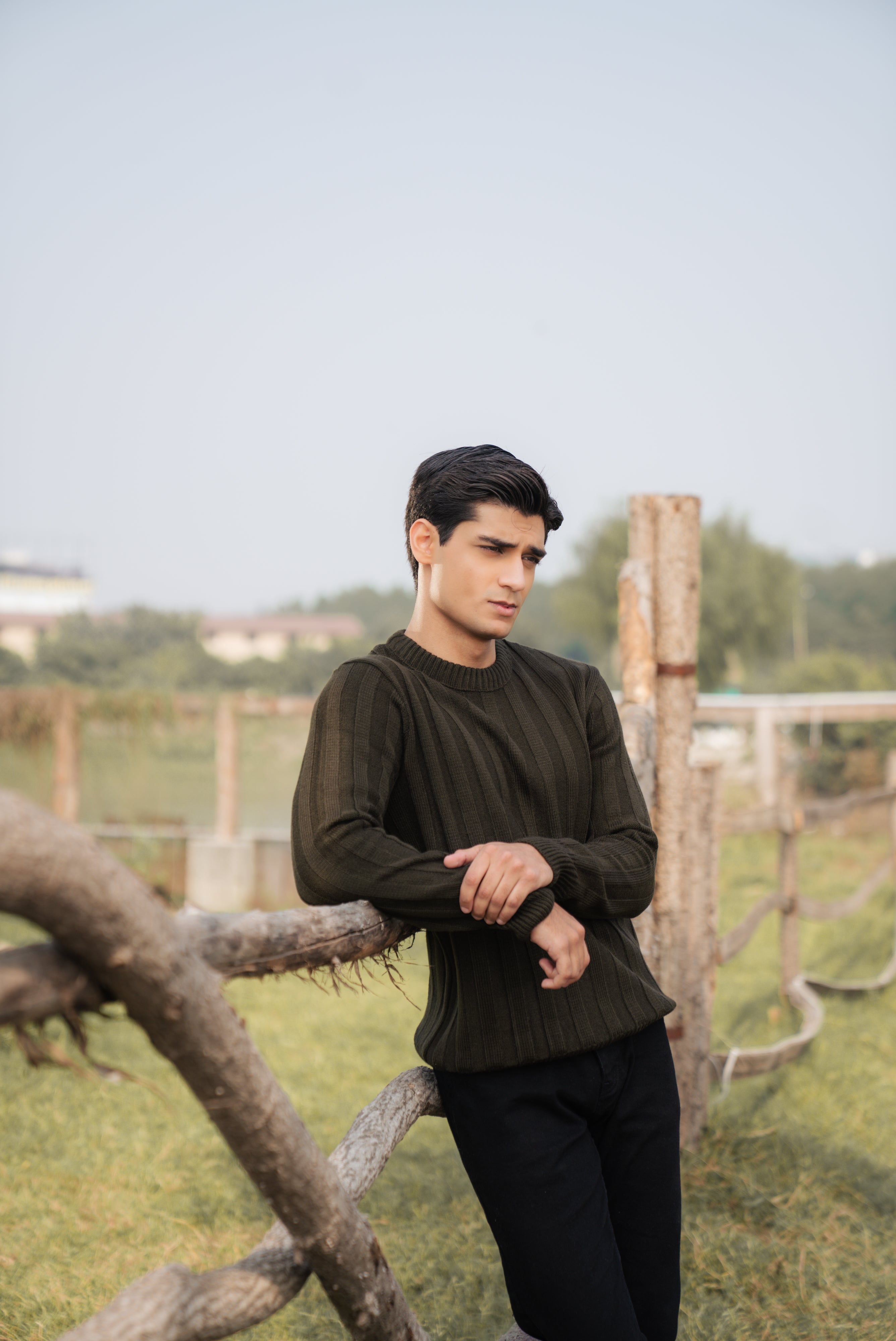 Chocolate Brown Ribbed Sweater