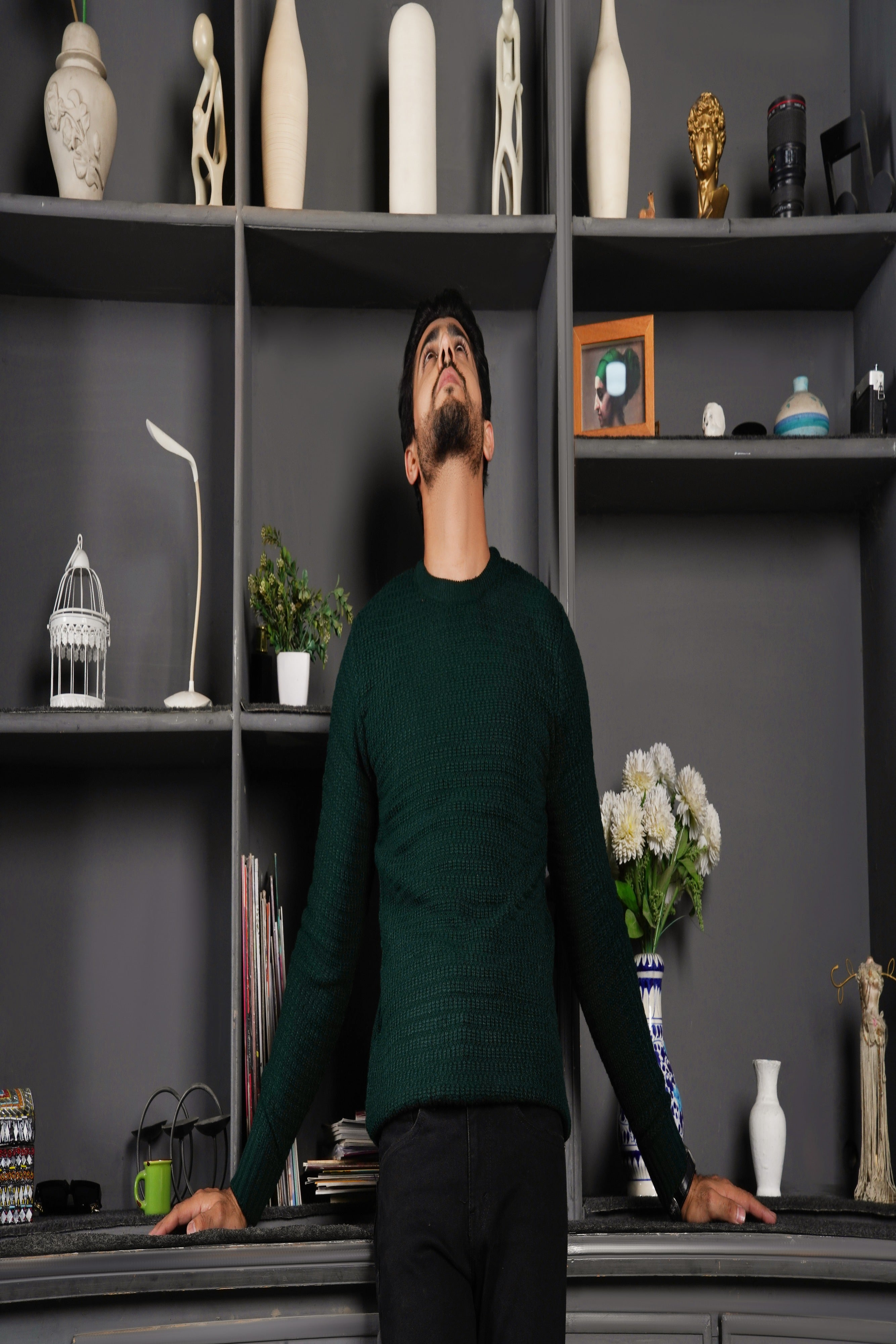 Bottle Green Chunky Knit Sweater