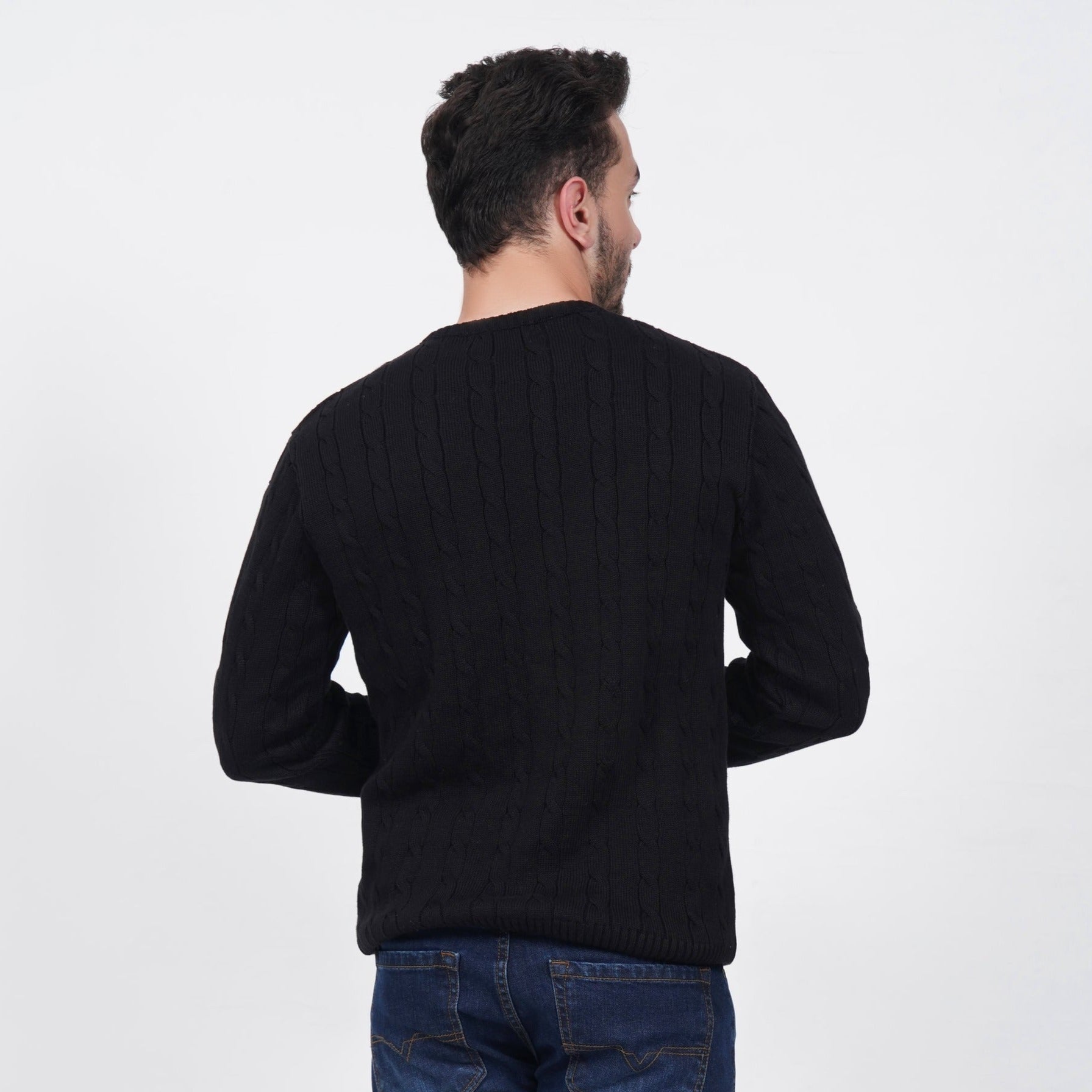 Black Iconic Cable Knit
