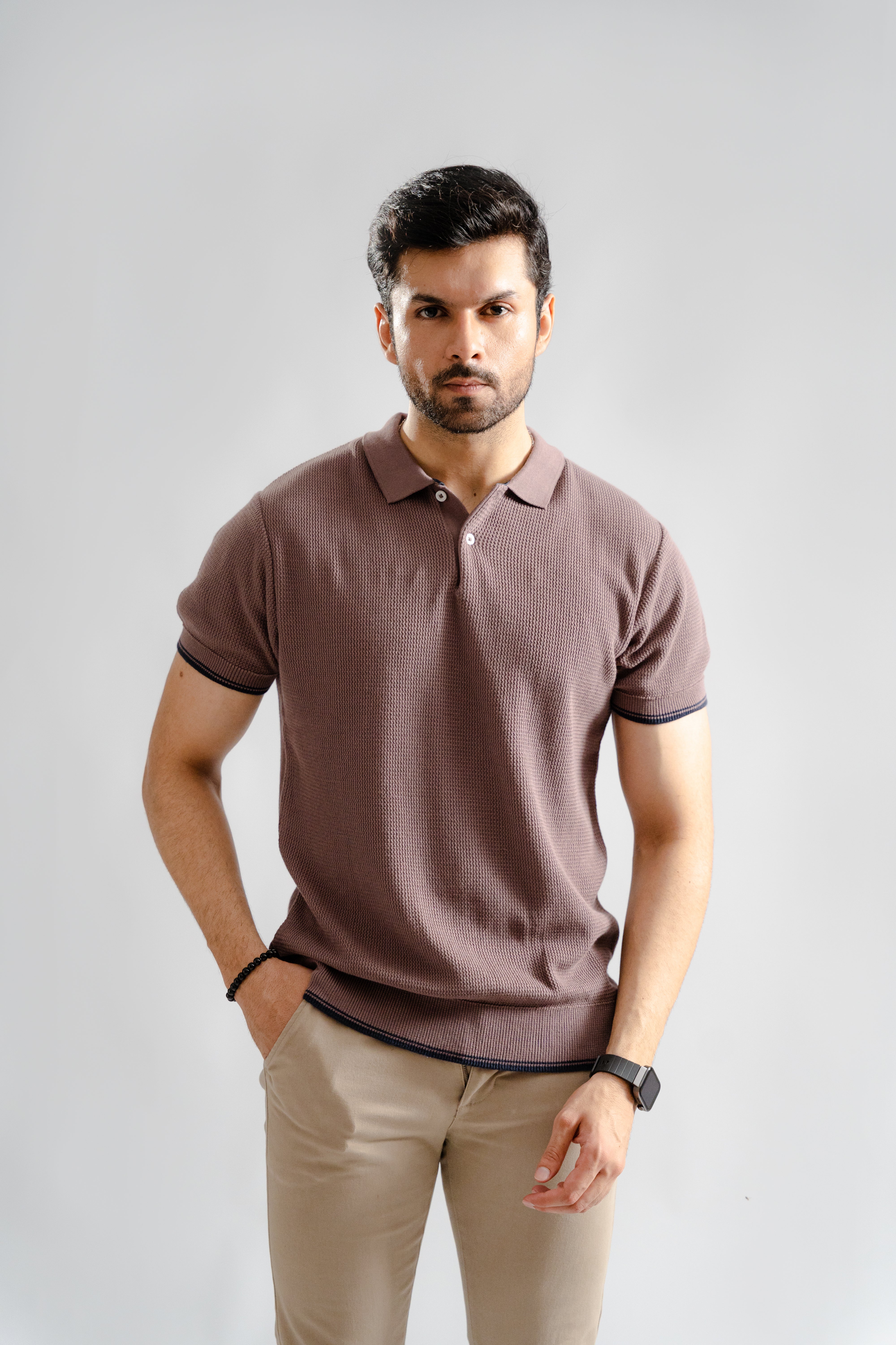 Heather Rack Knit Polo