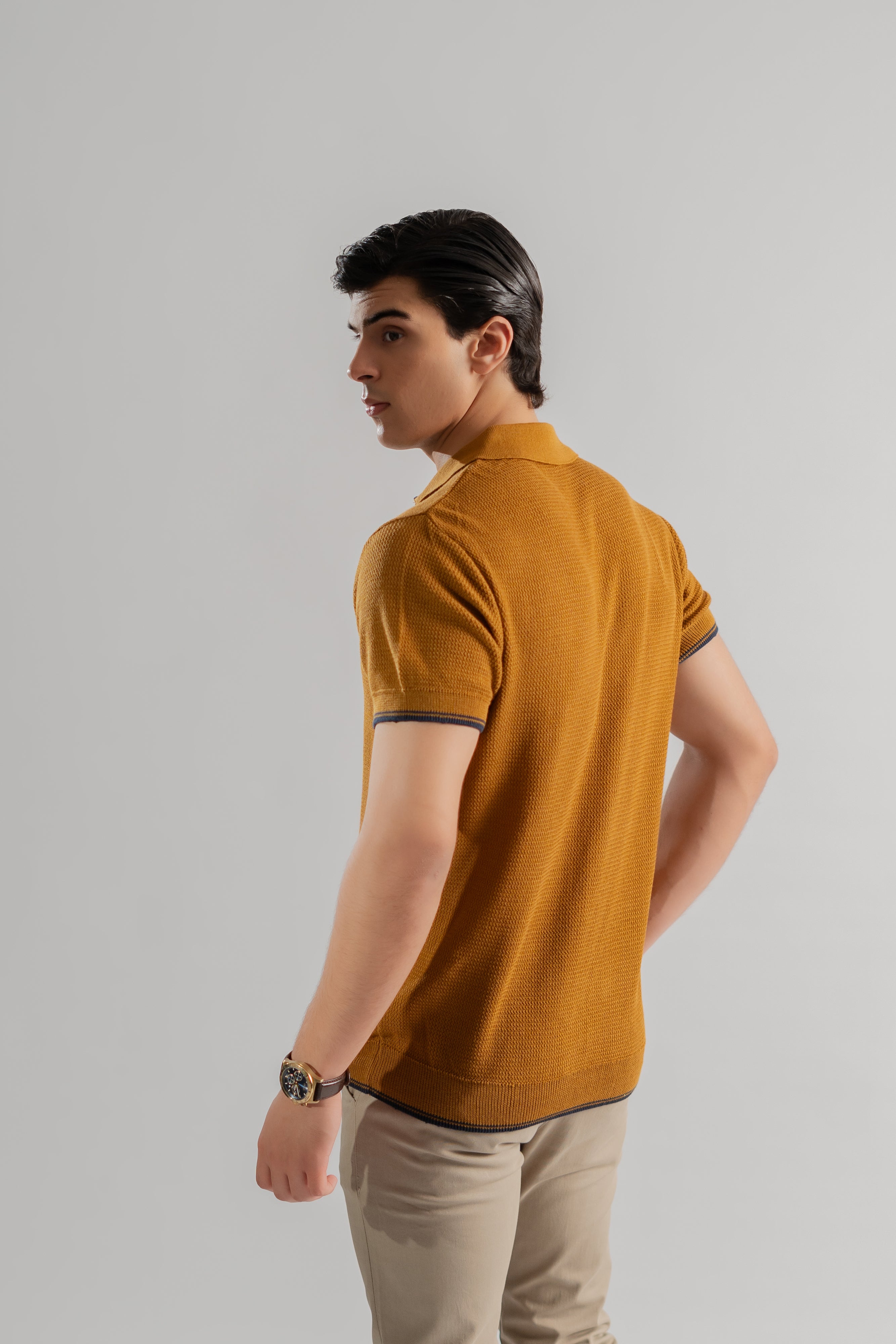 Mustard Rack knit polo