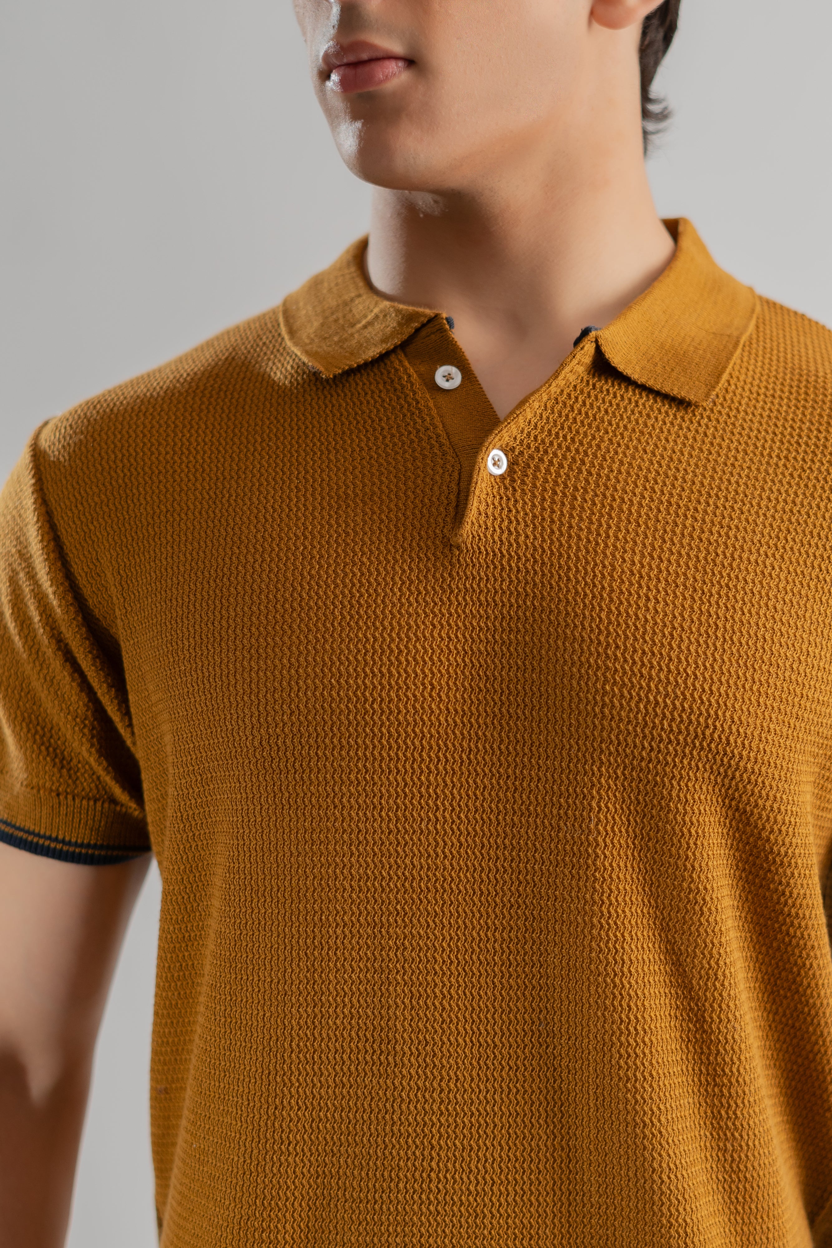 Mustard Rack knit polo