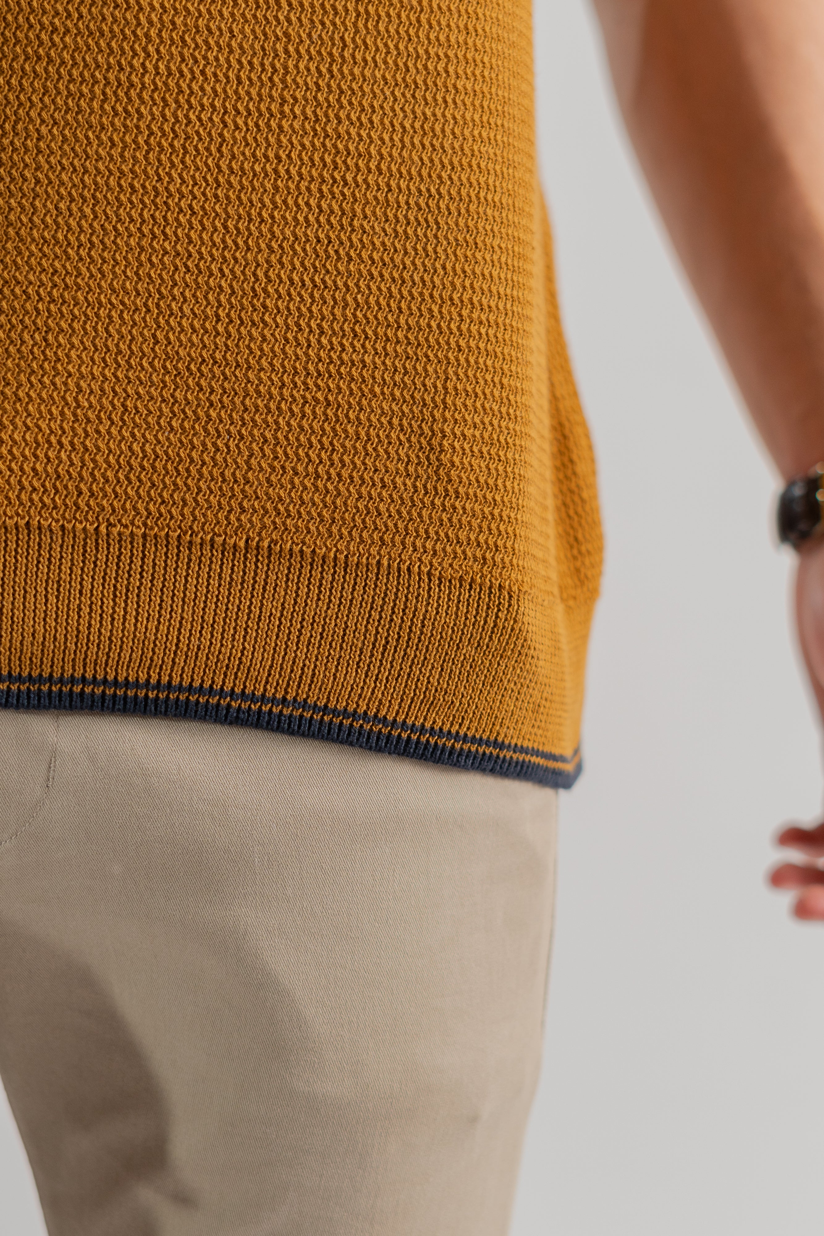 Mustard Rack knit polo