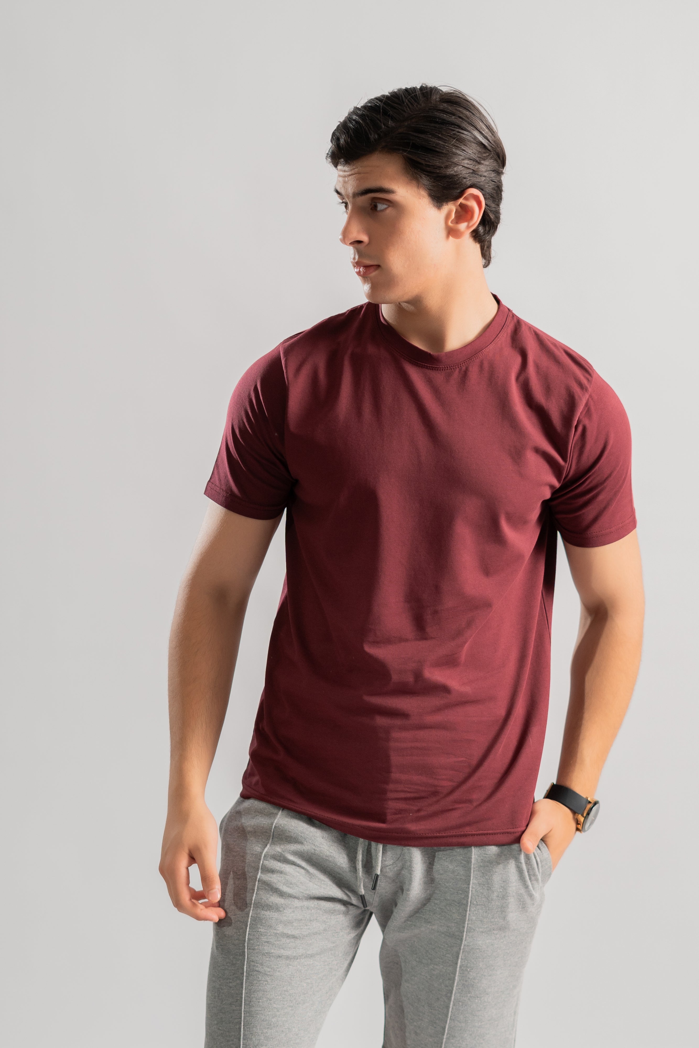 Burgandy basic Lycra tshirt