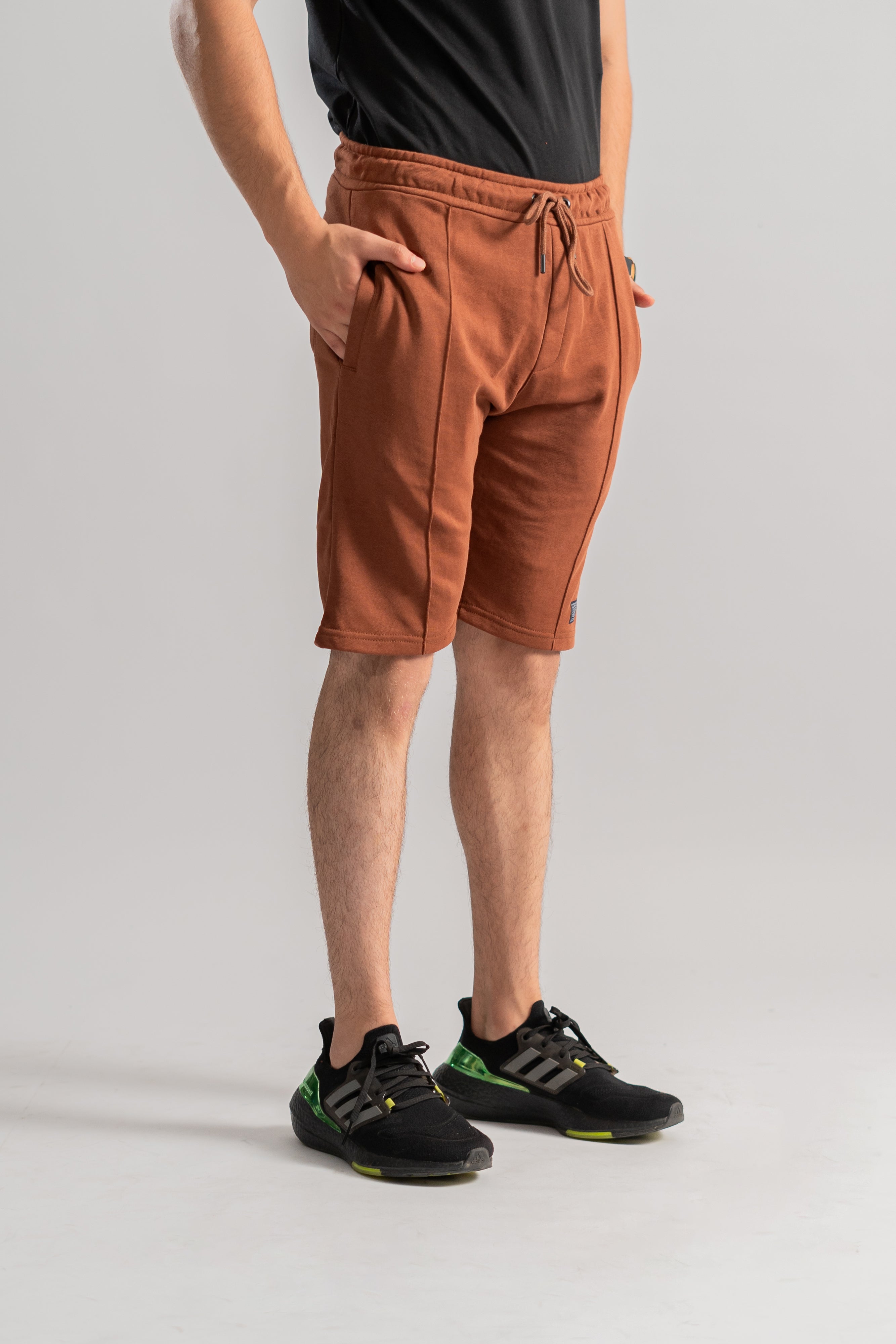 Rust terry shorts