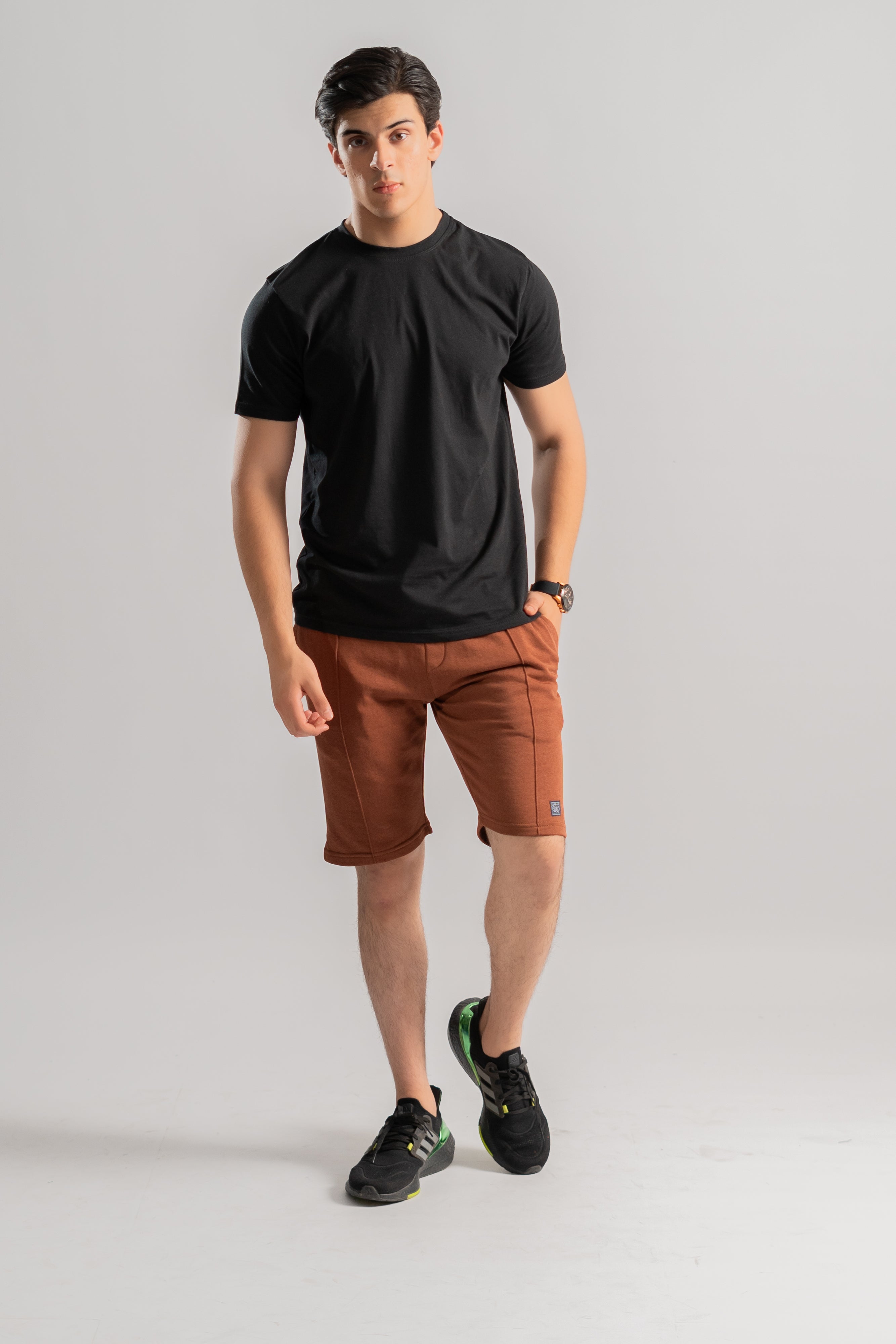 Rust terry shorts