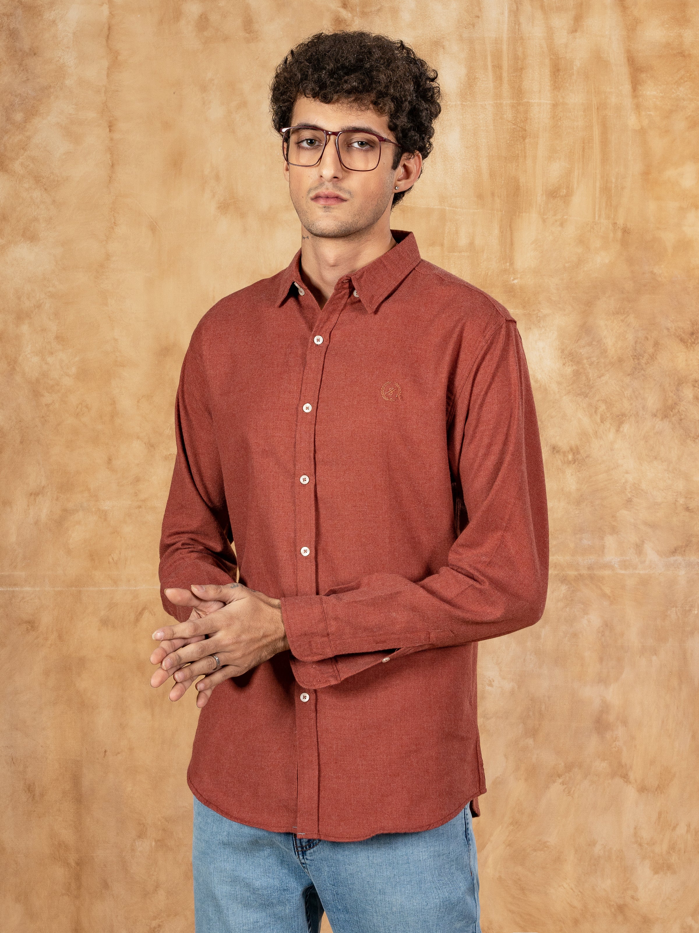 CASUAL SHIRT SLIM FIT RUST