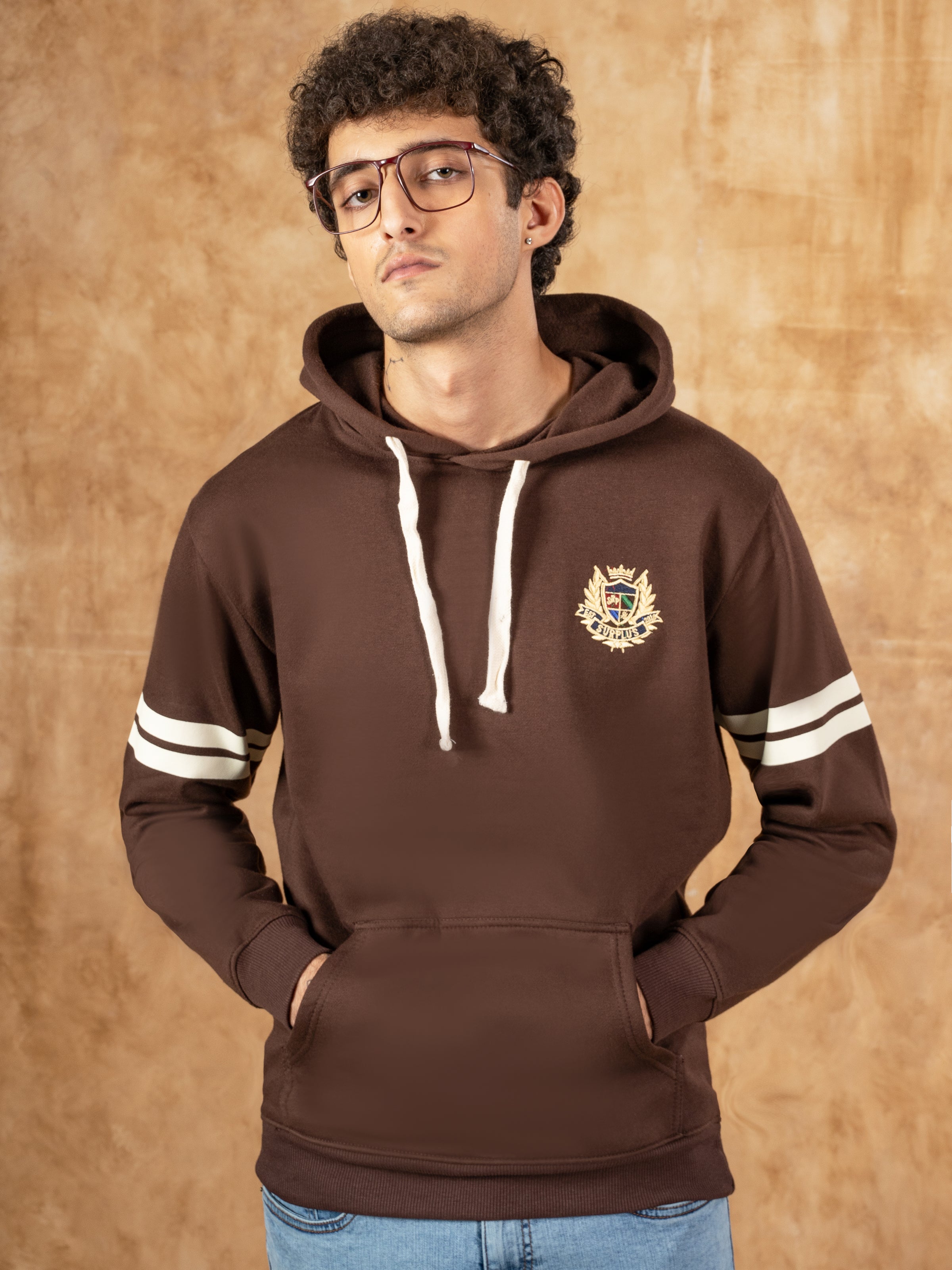 KANGAROO POCKET HOODIE CHOCOLATE