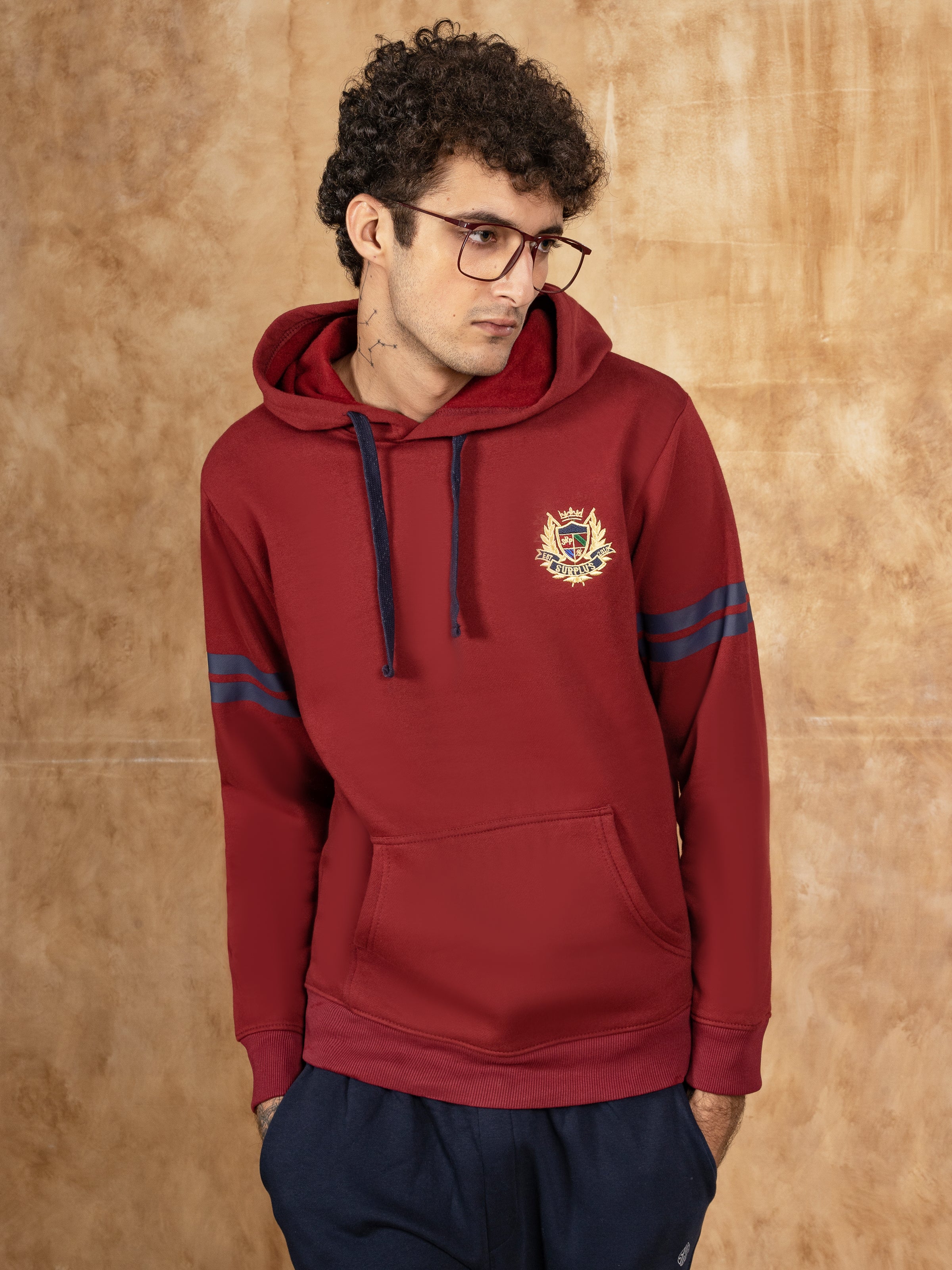KANGAROO POCKET HOODIE MAROON