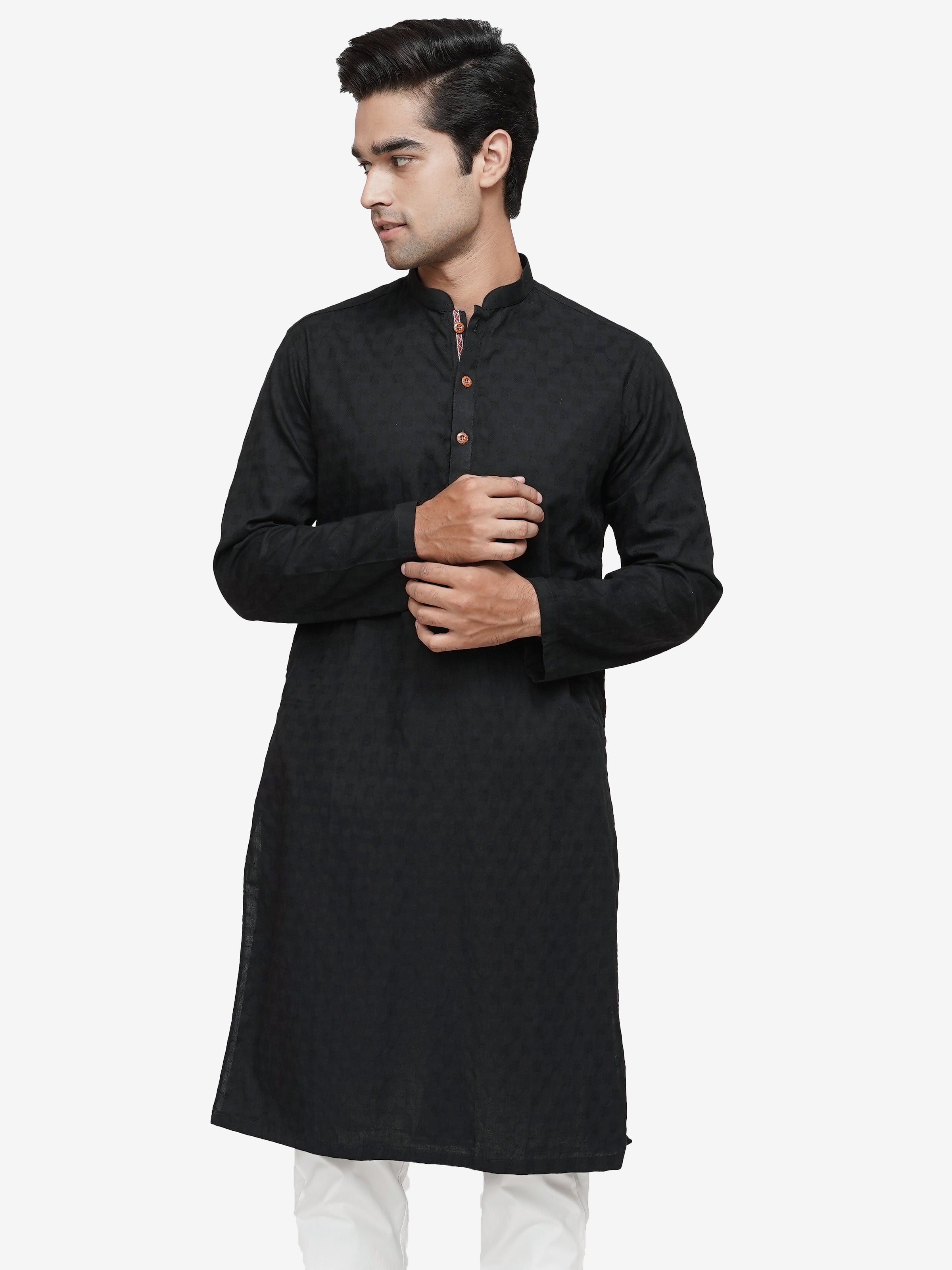 KURTA BAN COLLAR BLACK