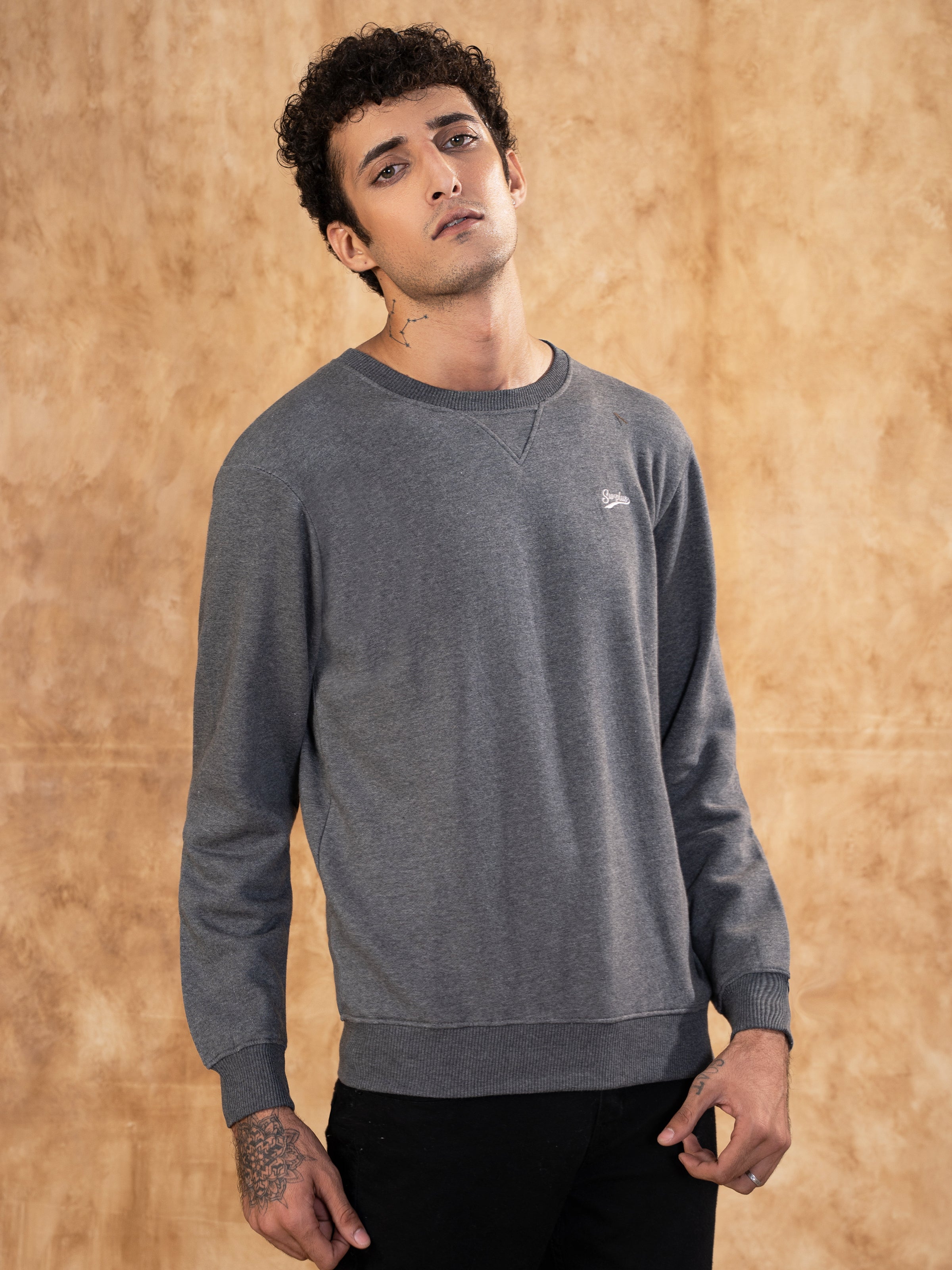 SWEAT SHIRT RAGLAN  SLEEVE DARK GREY