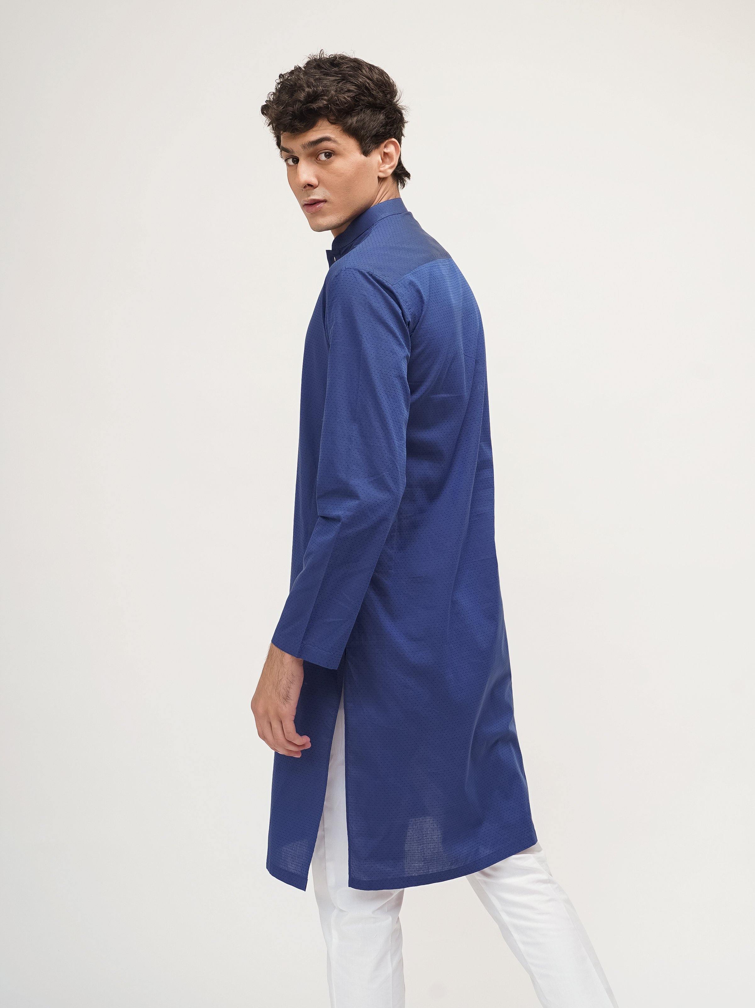 KURTA BAN COLLAR BLUE - Surplus Clothing