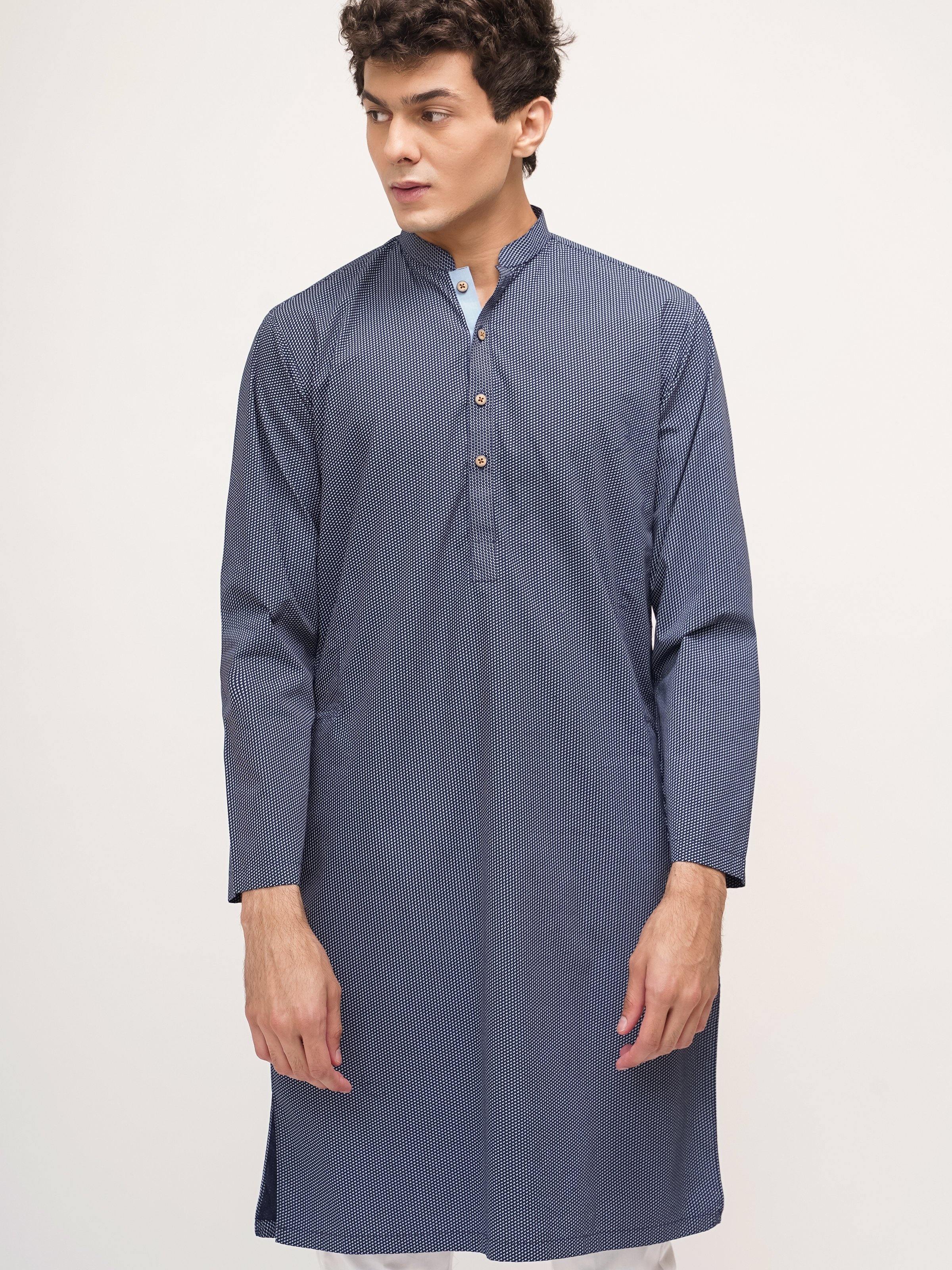 KURTA BAN COLLAR NAVY - Surplus Clothing