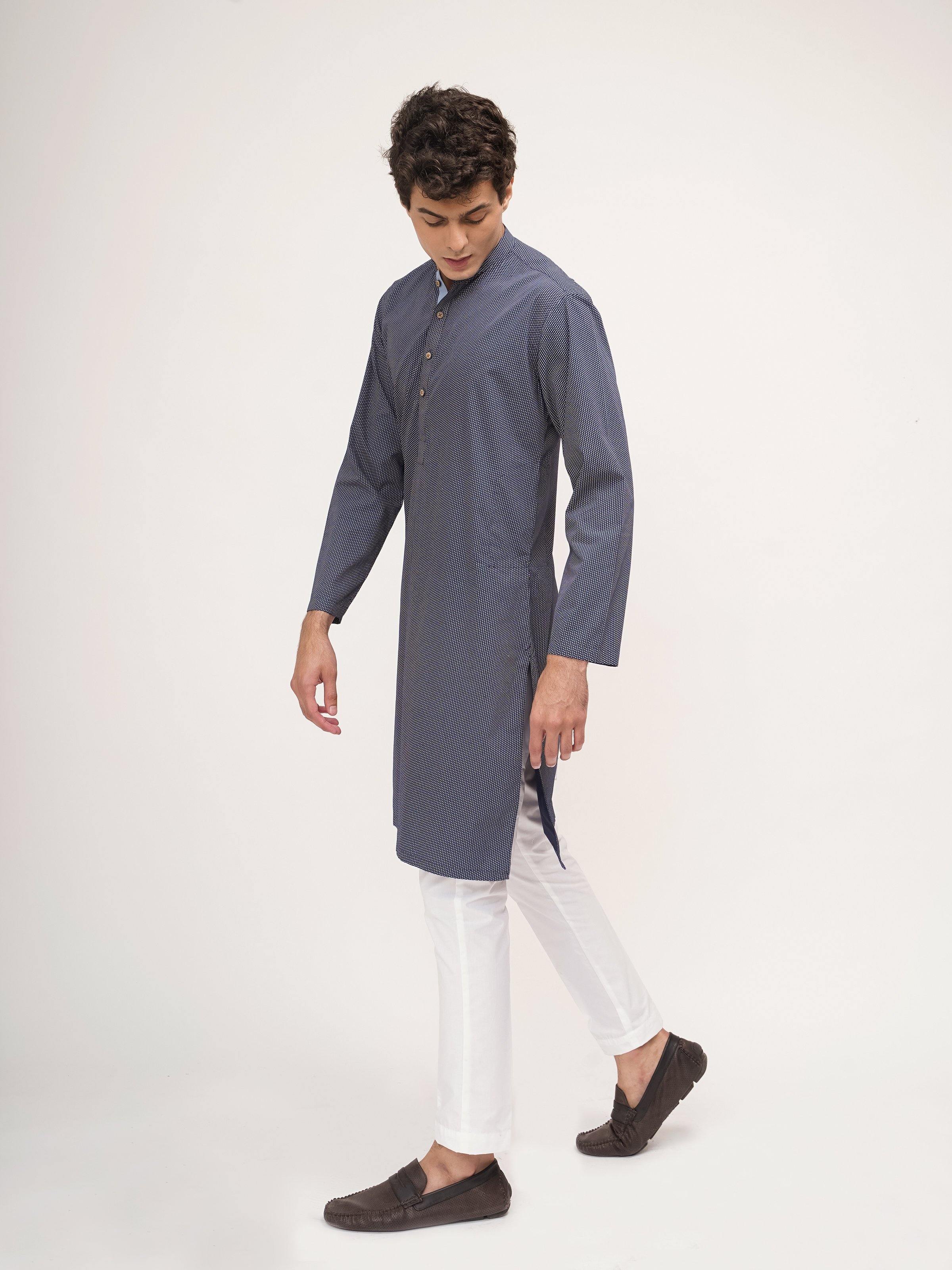 KURTA BAN COLLAR NAVY - Surplus Clothing