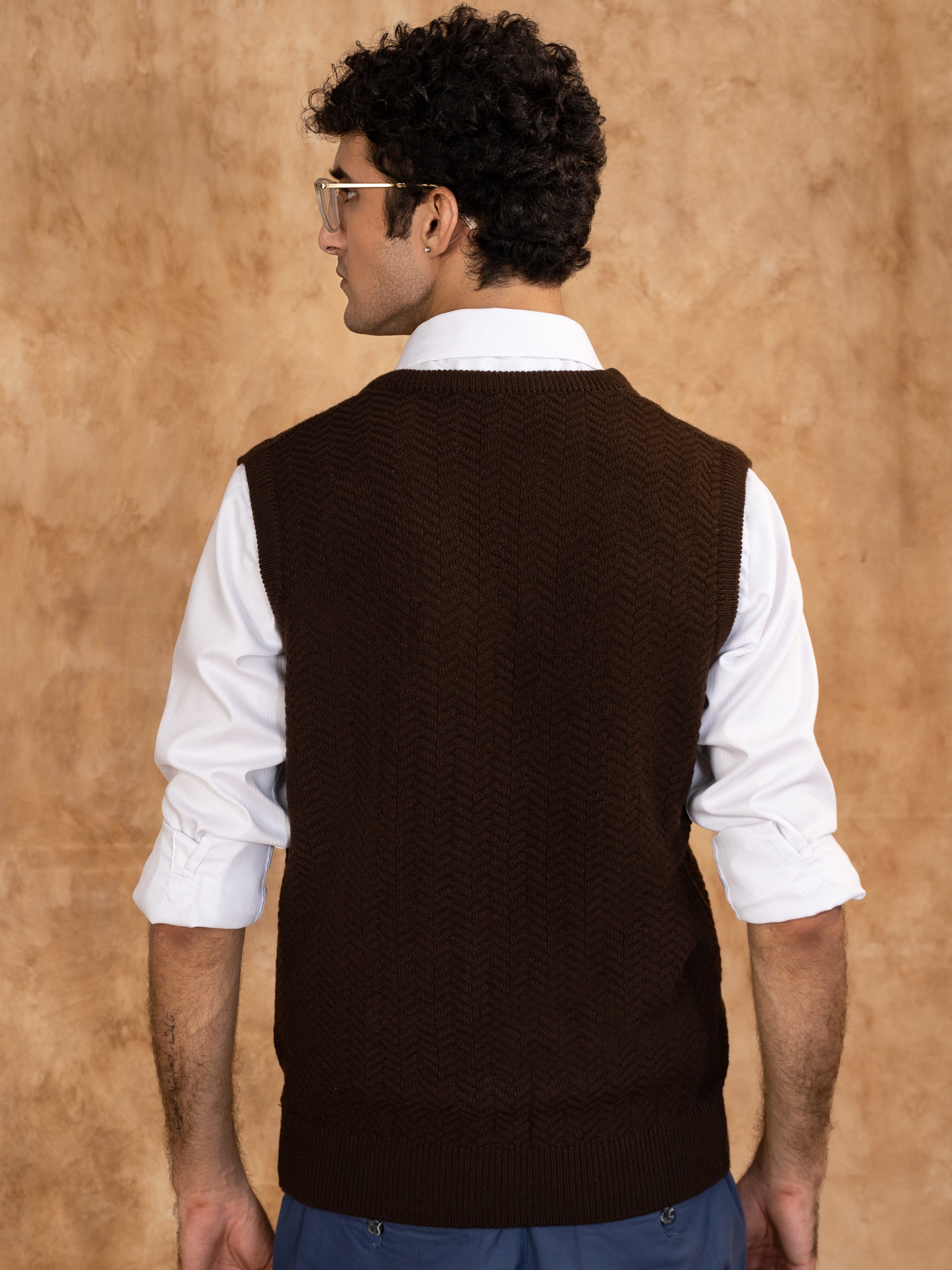 SWEATER SLEEVELESS BROWN