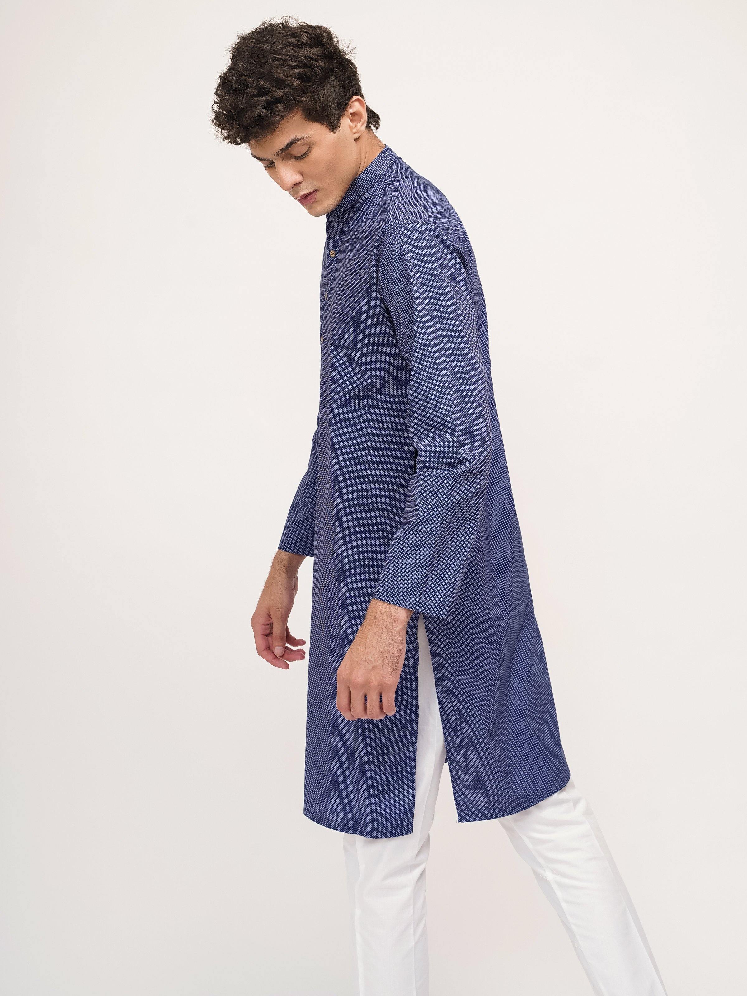 KURTA BAN COLLAR D BLUE - Surplus Clothing
