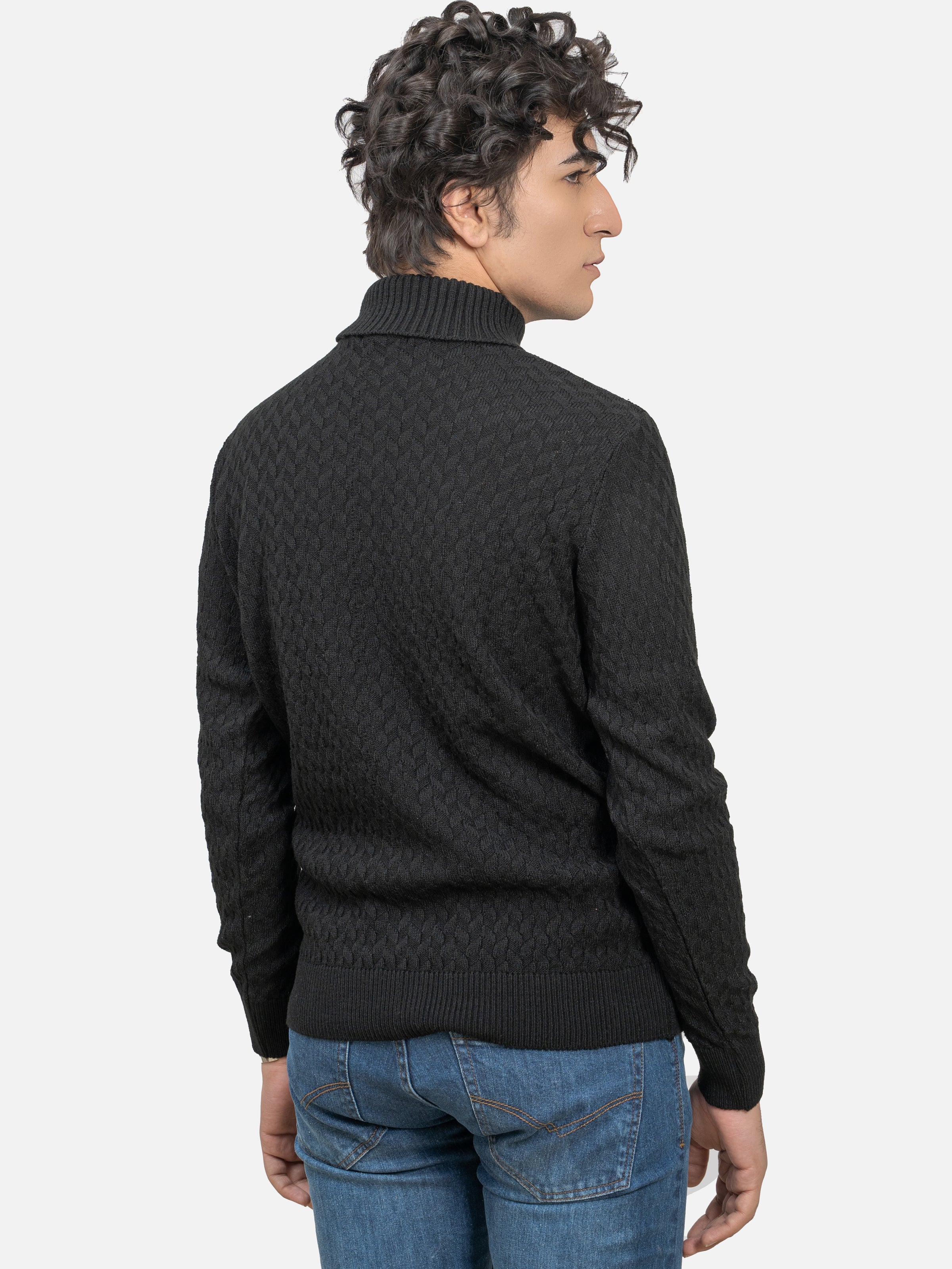 SWEATER FULL SLEEVE HIGH NECK BLACK