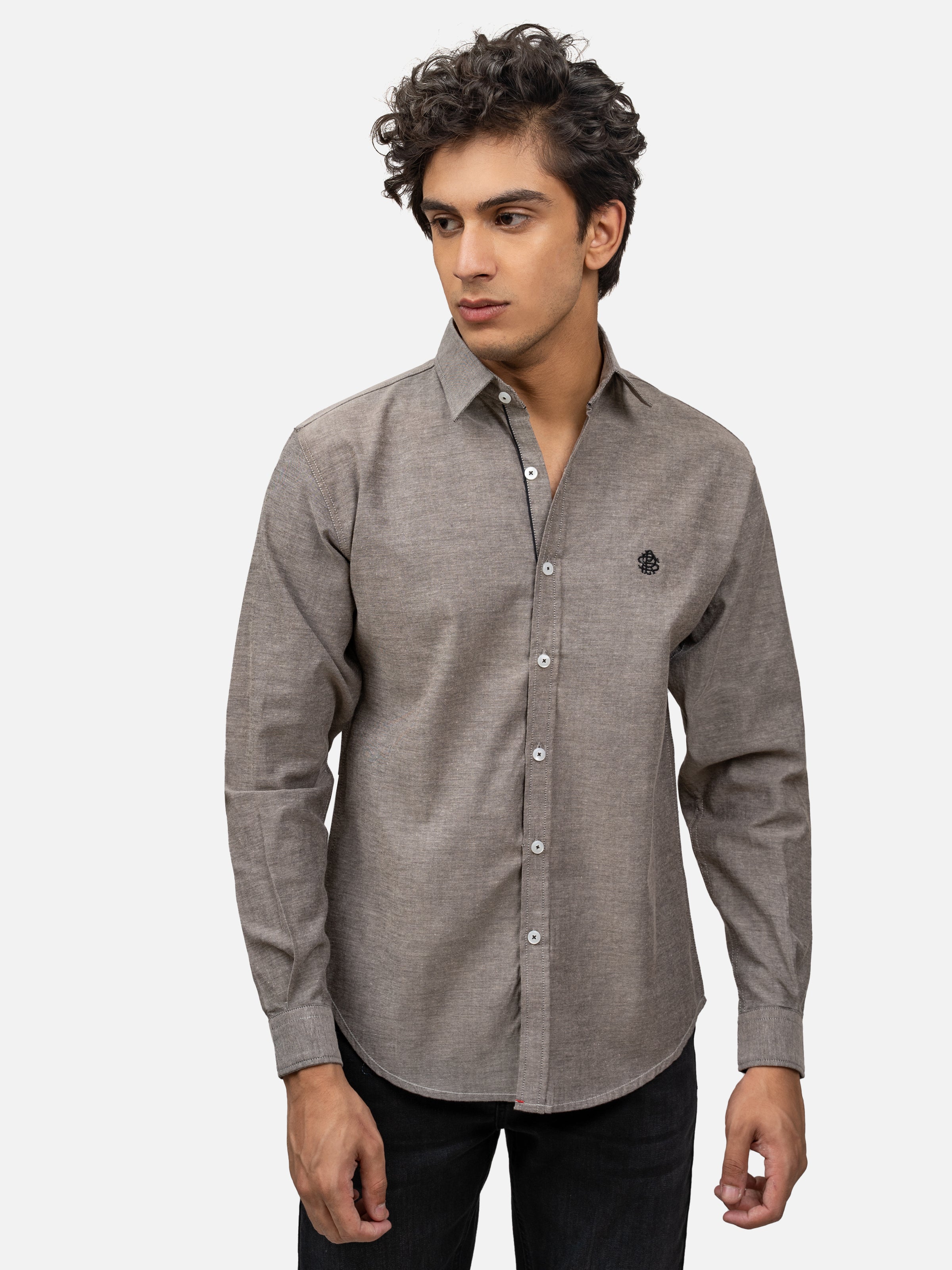 CASUAL SHIRT FULL SLEEVES SMART FIT GREY