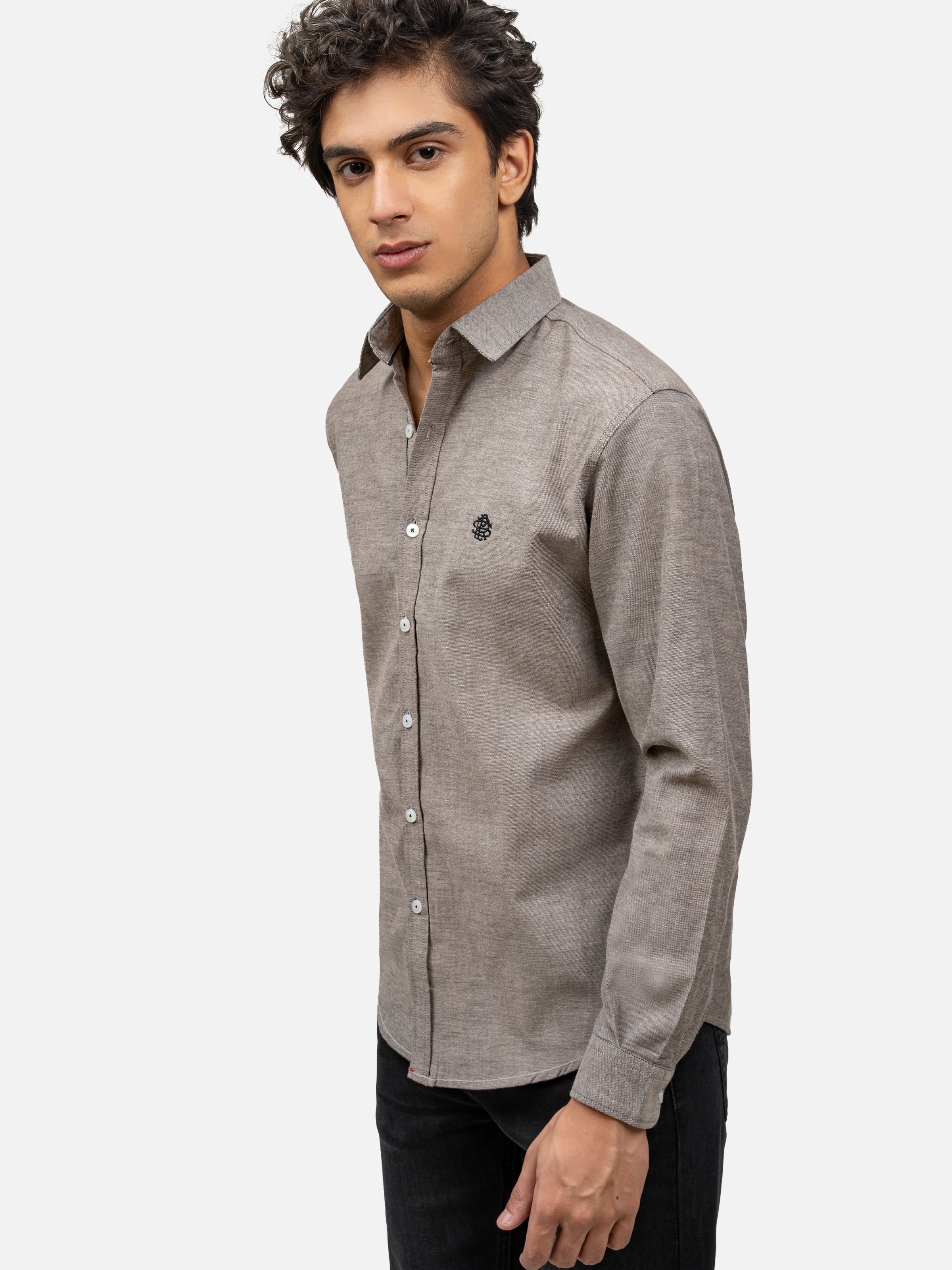 CASUAL SHIRT FULL SLEEVES SMART FIT GREY