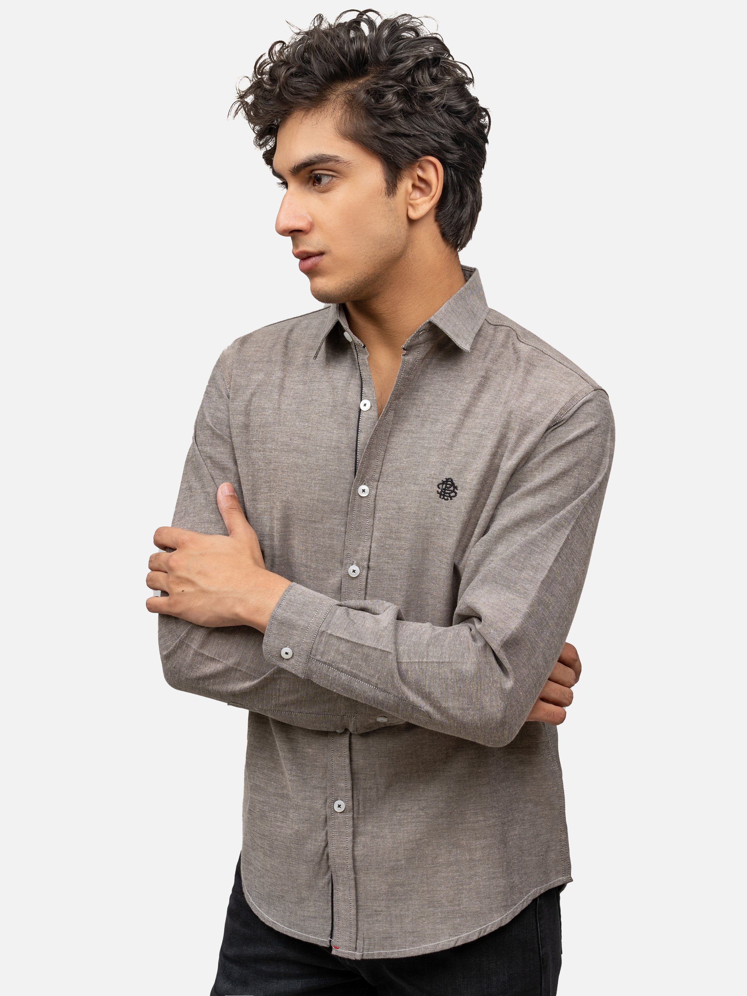CASUAL SHIRT FULL SLEEVES SMART FIT GREY
