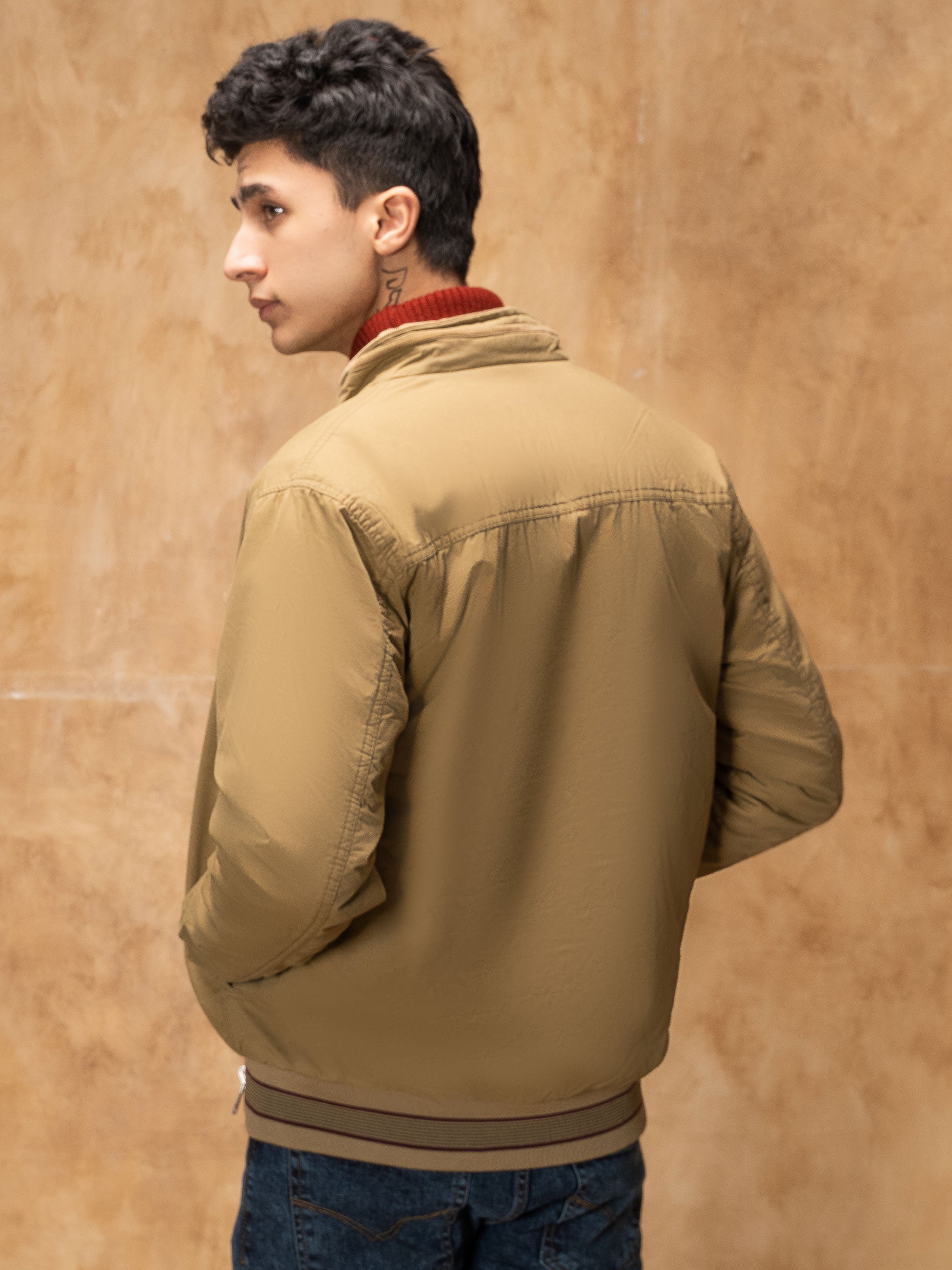 REVERSIBLE JACKET FULL-SLEEVE KHAKI