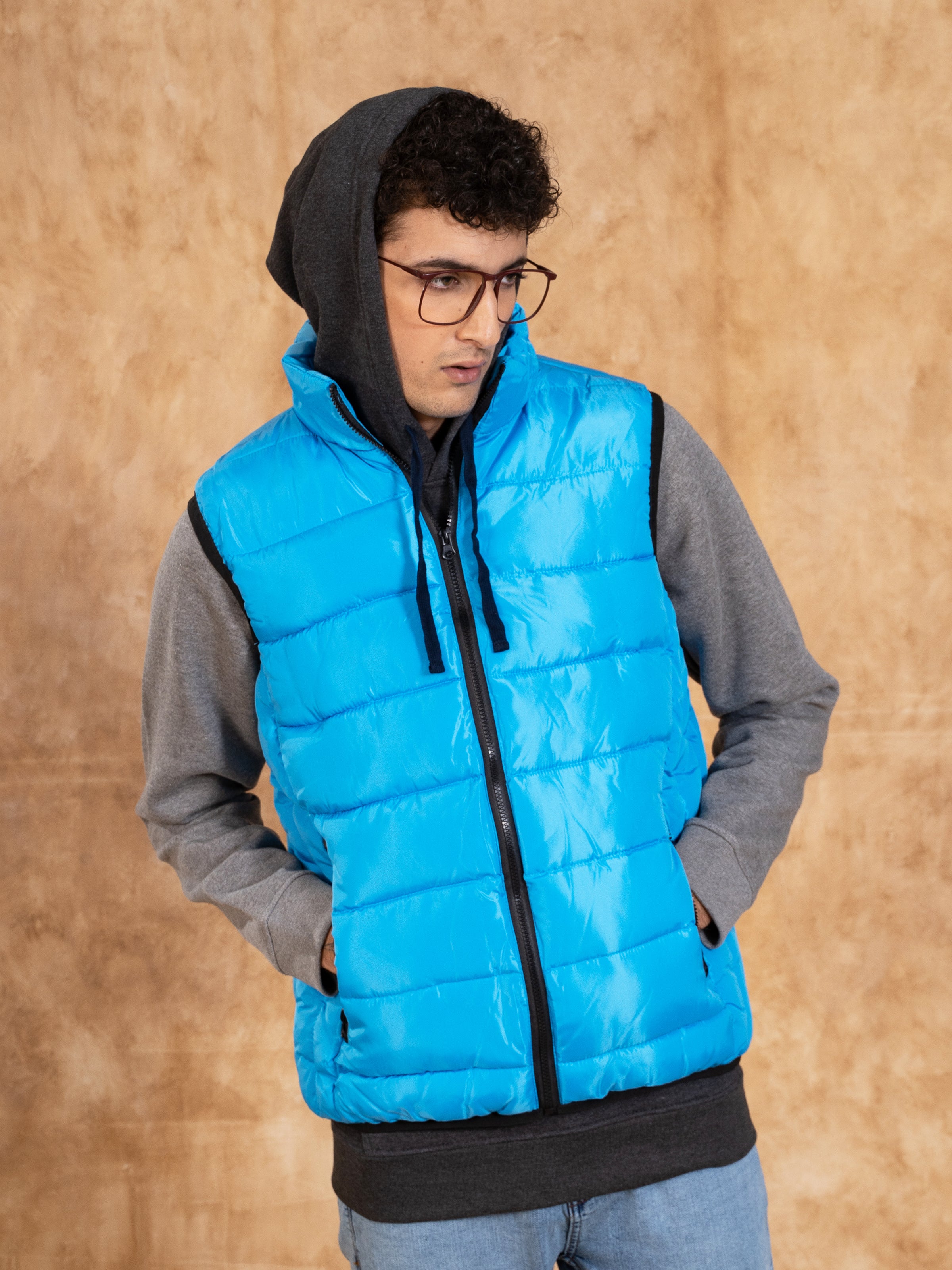 JACKET SLEEVELESS PARACHUTE BLUE