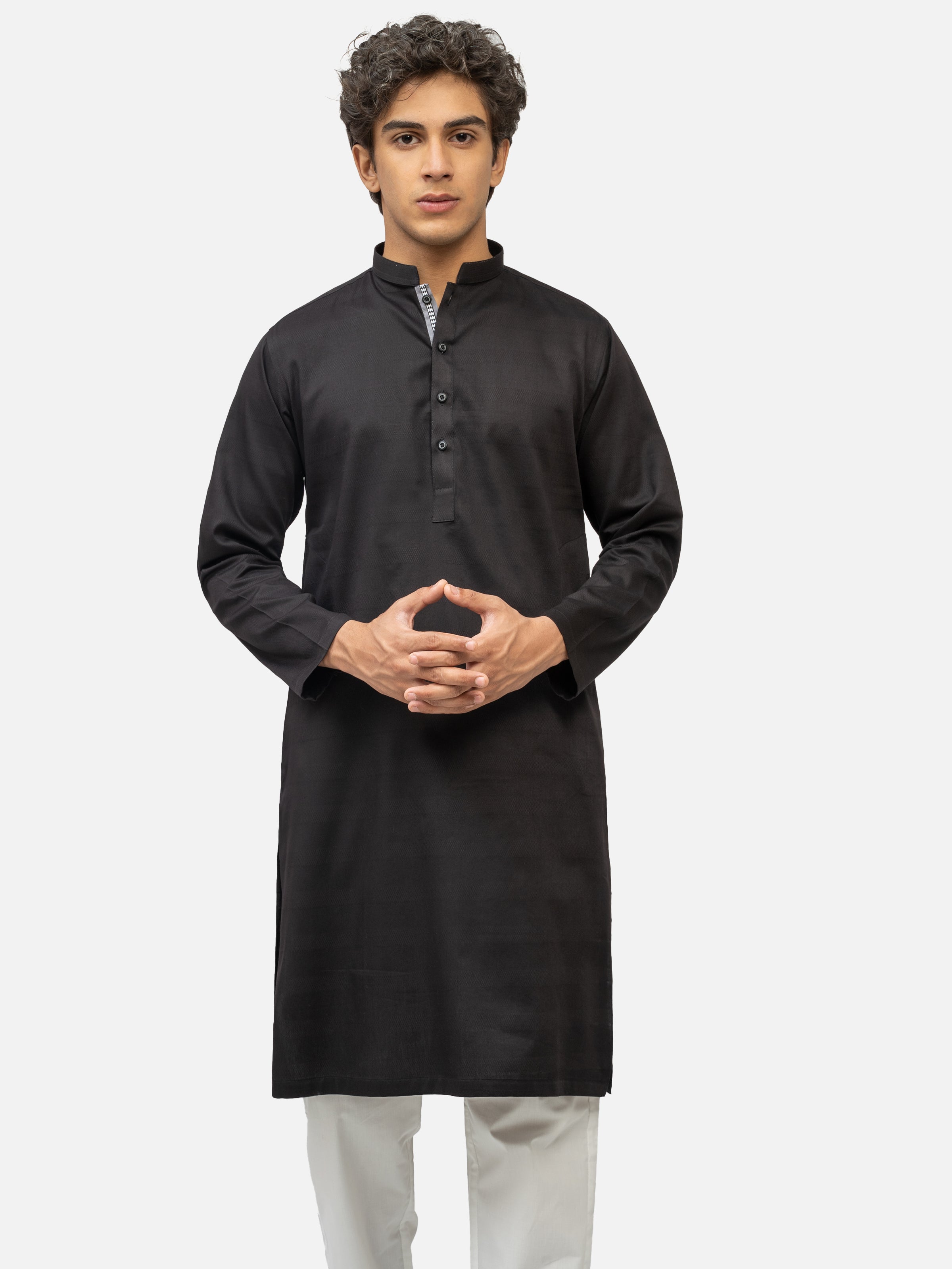 KURTA BAN COLLAR BLACK