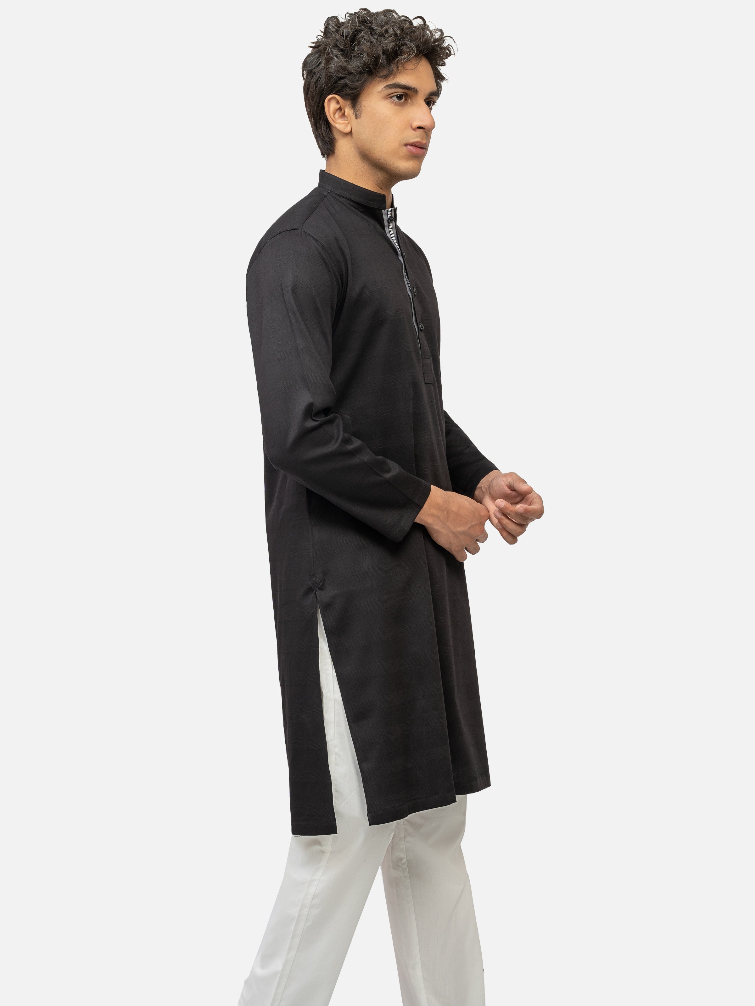KURTA BAN COLLAR BLACK