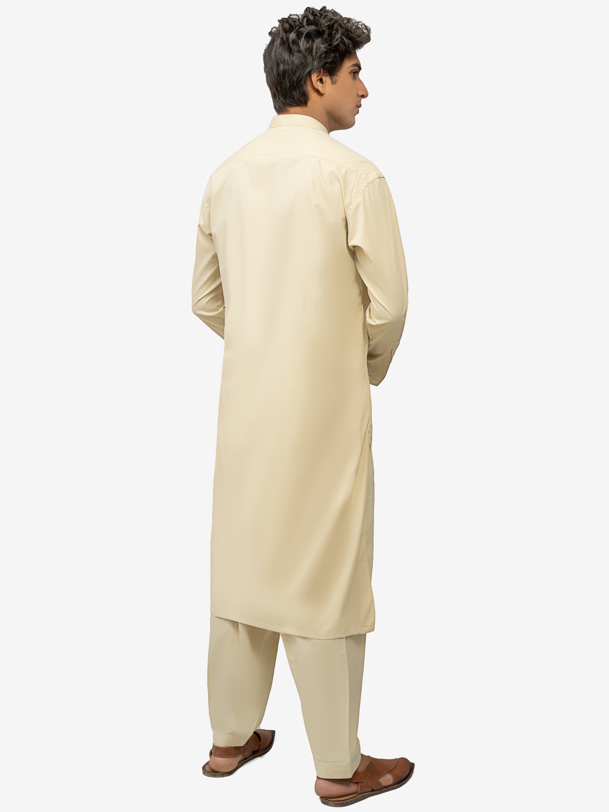 SHALWAR KAMEEZ BAN COLLAR BEIGE