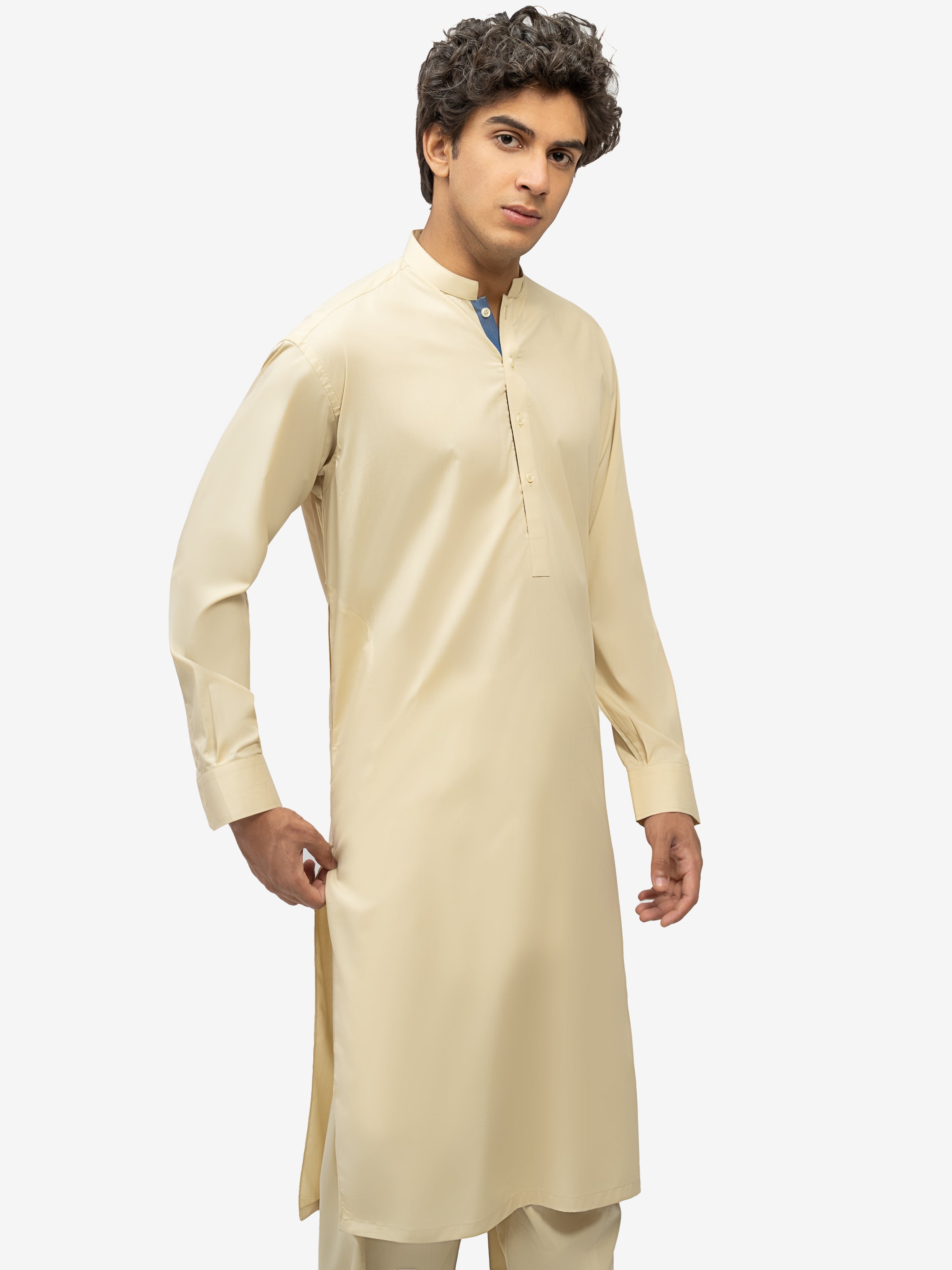 SHALWAR KAMEEZ BAN COLLAR BEIGE