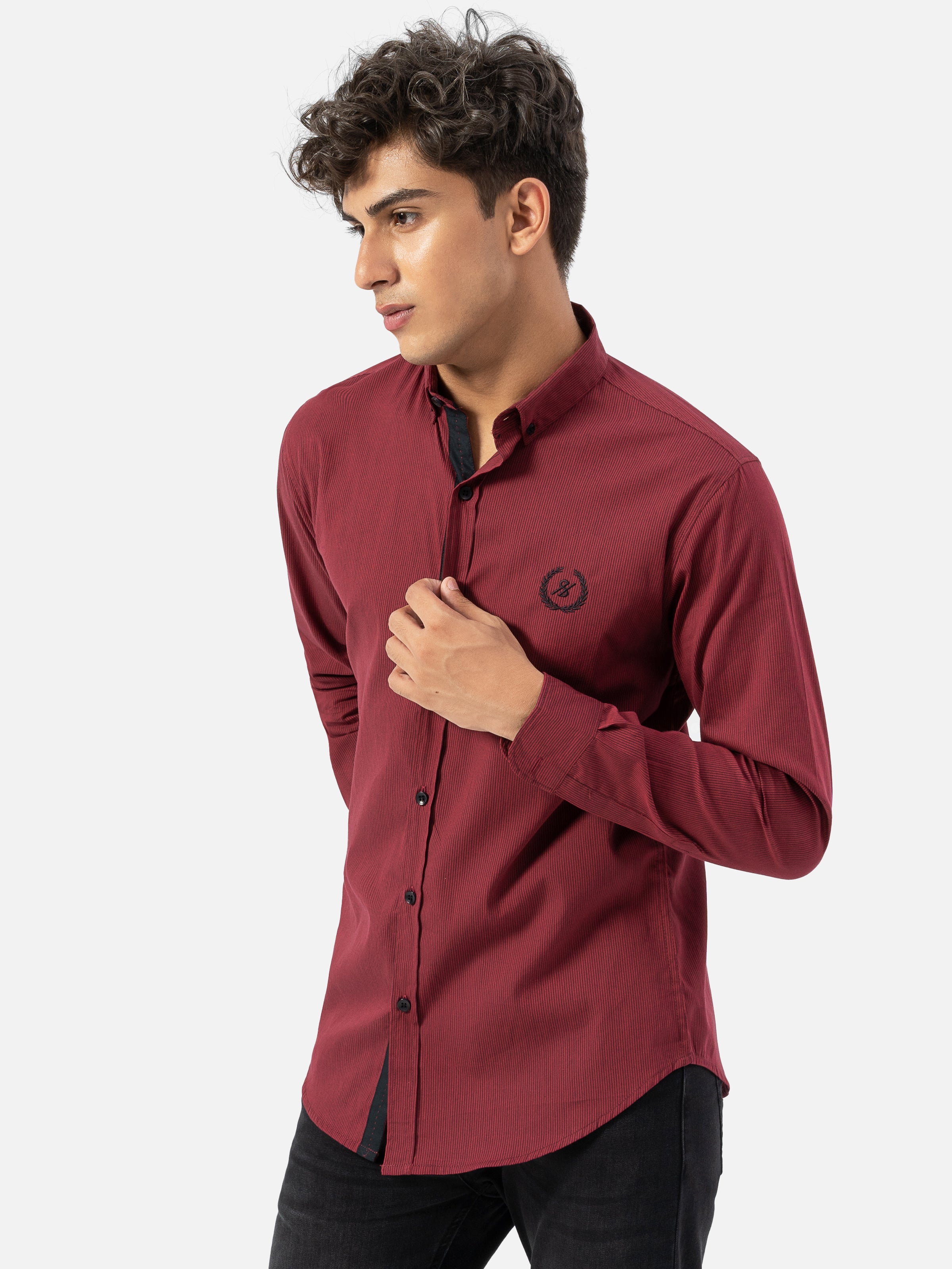 CASUAL SHIRT SMART FIT MAROON
