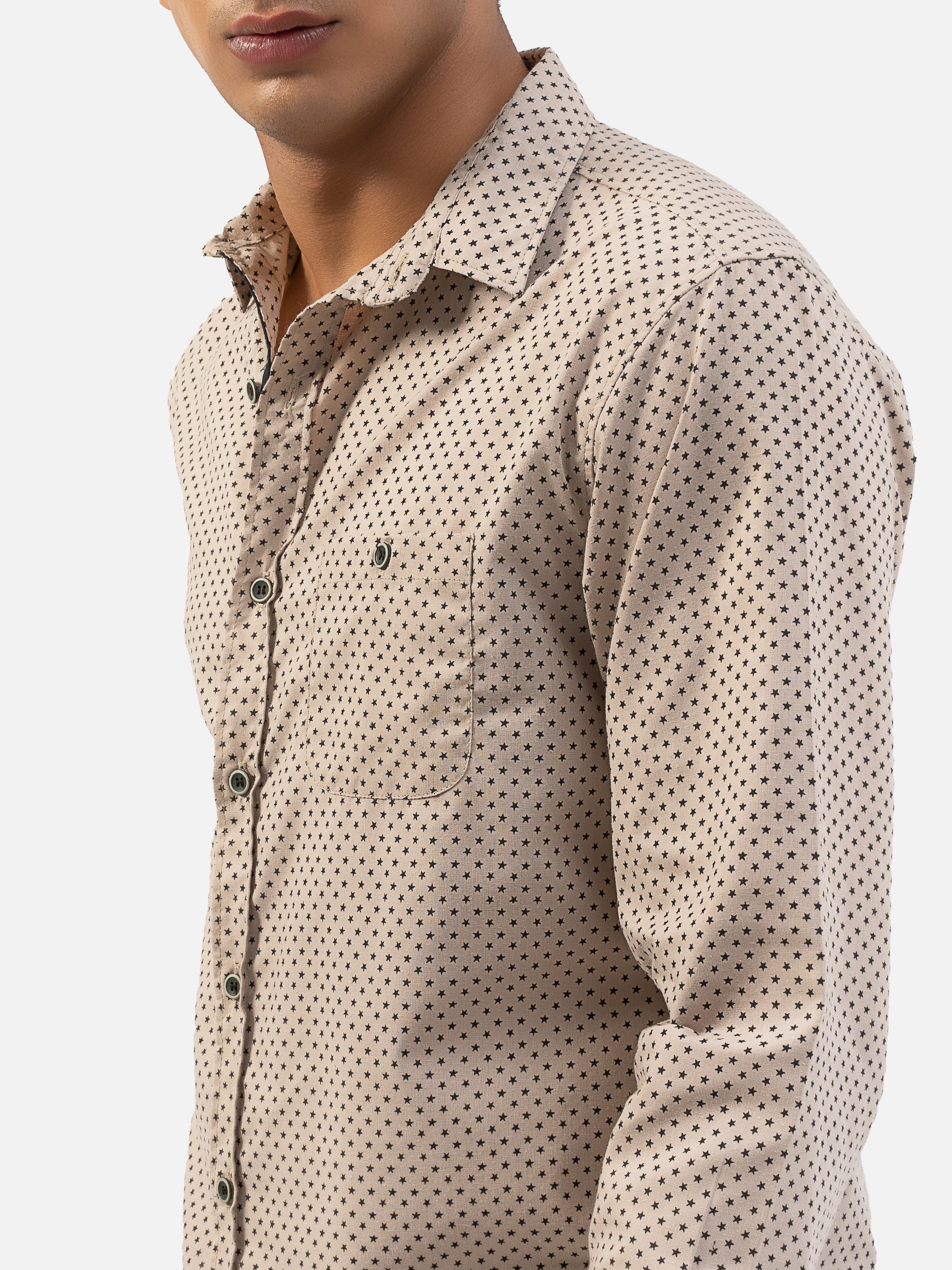 CASUAL SHIRT REGULAR COLLAR  KHAKI