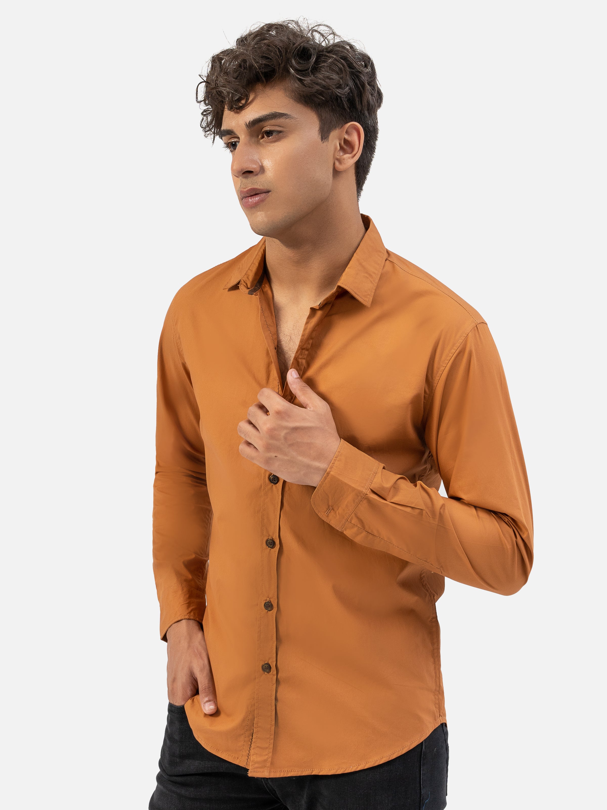 CASUAL SHIRT REGULAR COLLAR SMART FIT RUST