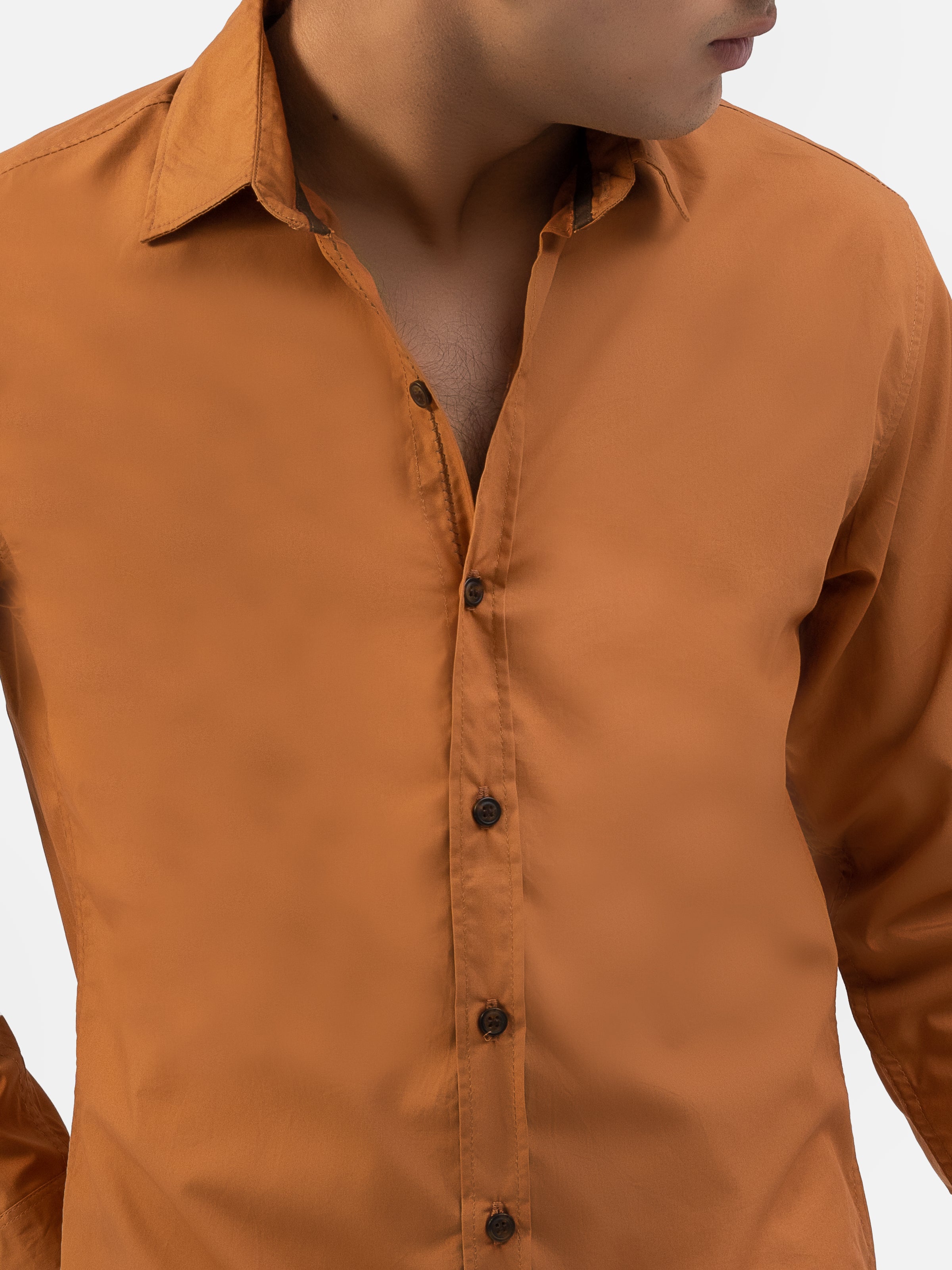 CASUAL SHIRT REGULAR COLLAR SMART FIT RUST