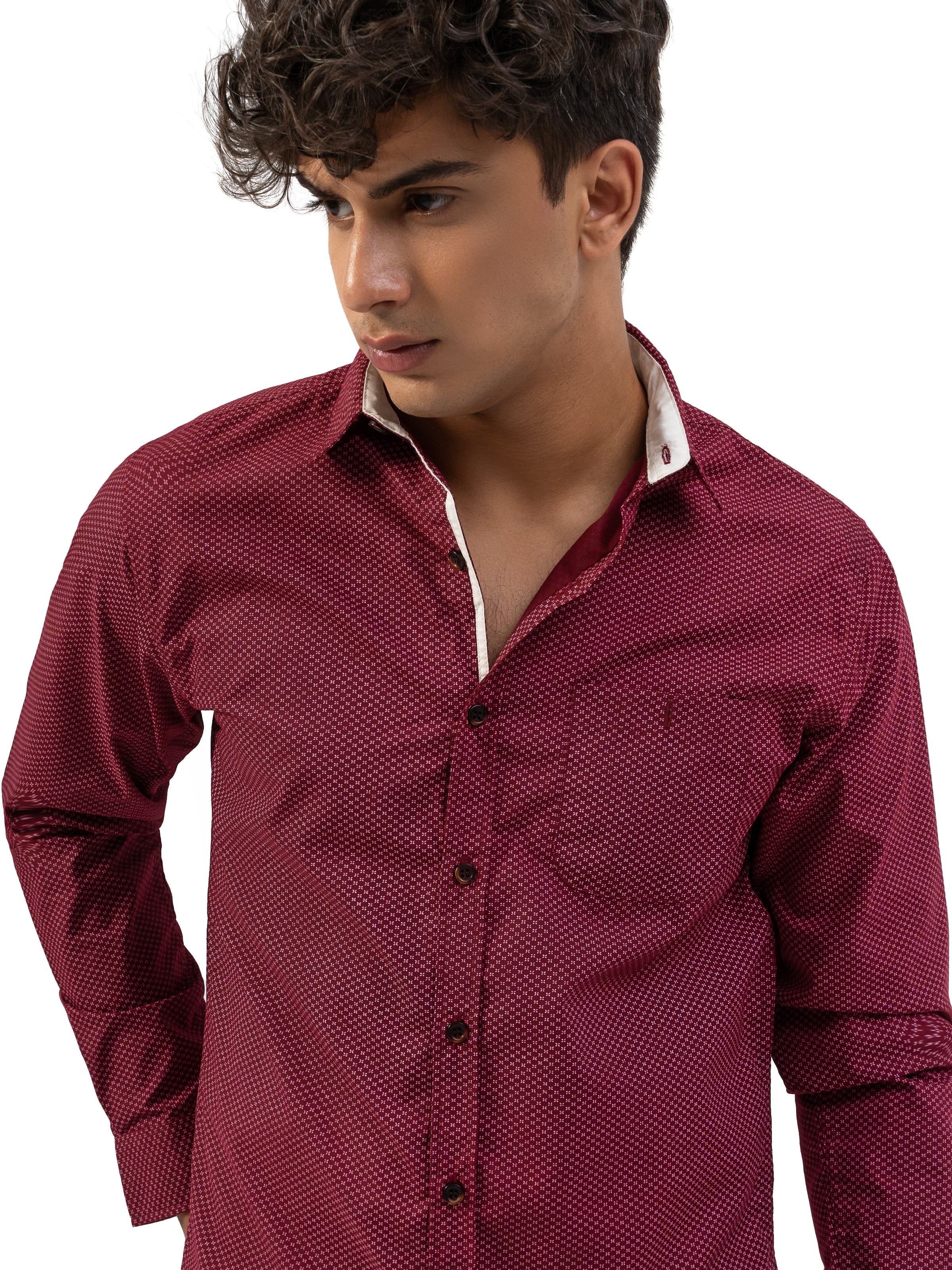 CASUAL SHIRT REGULAR COLLAR MAROON