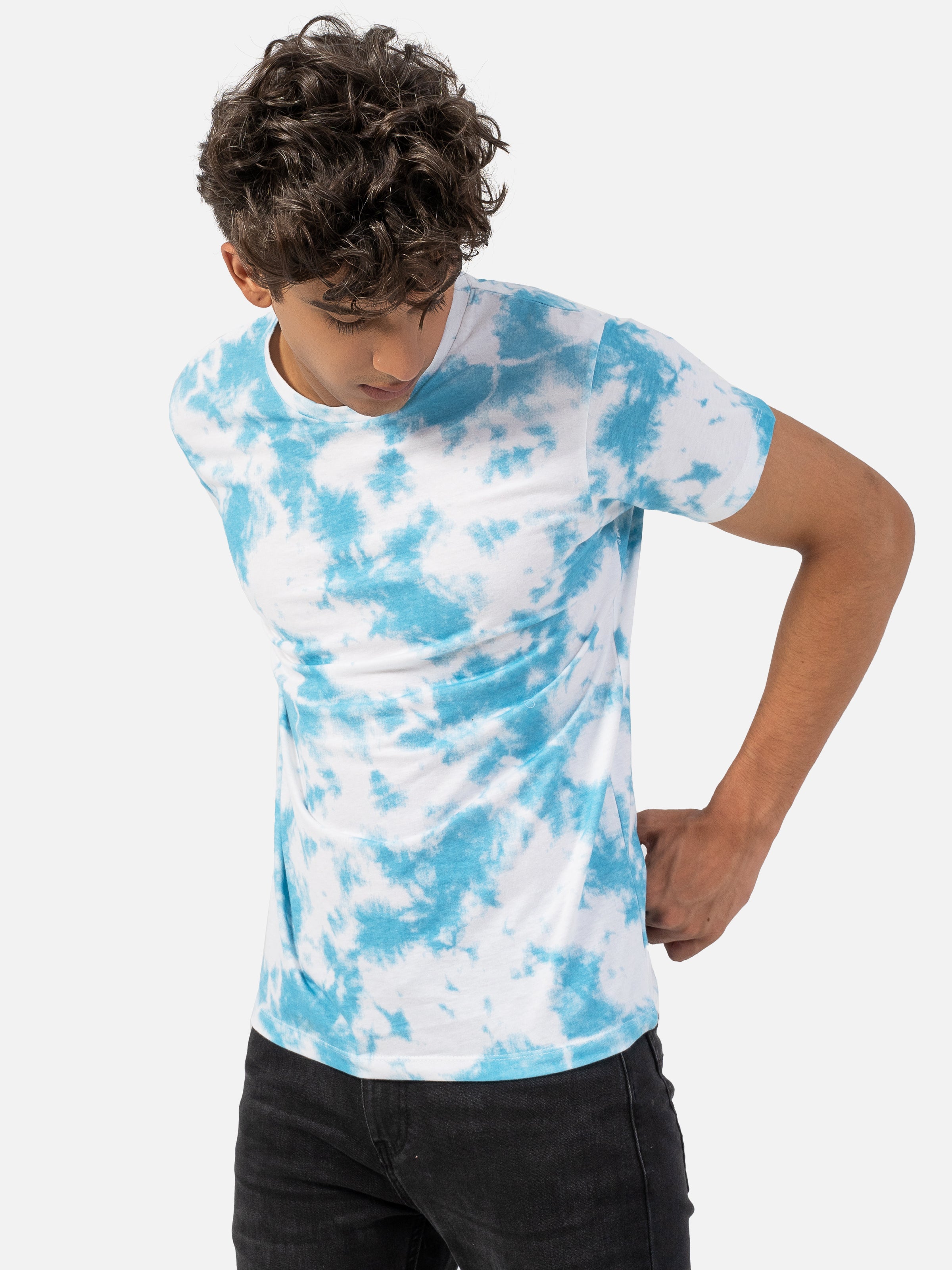 T SHIRT ROUND NECK WHITE SKY