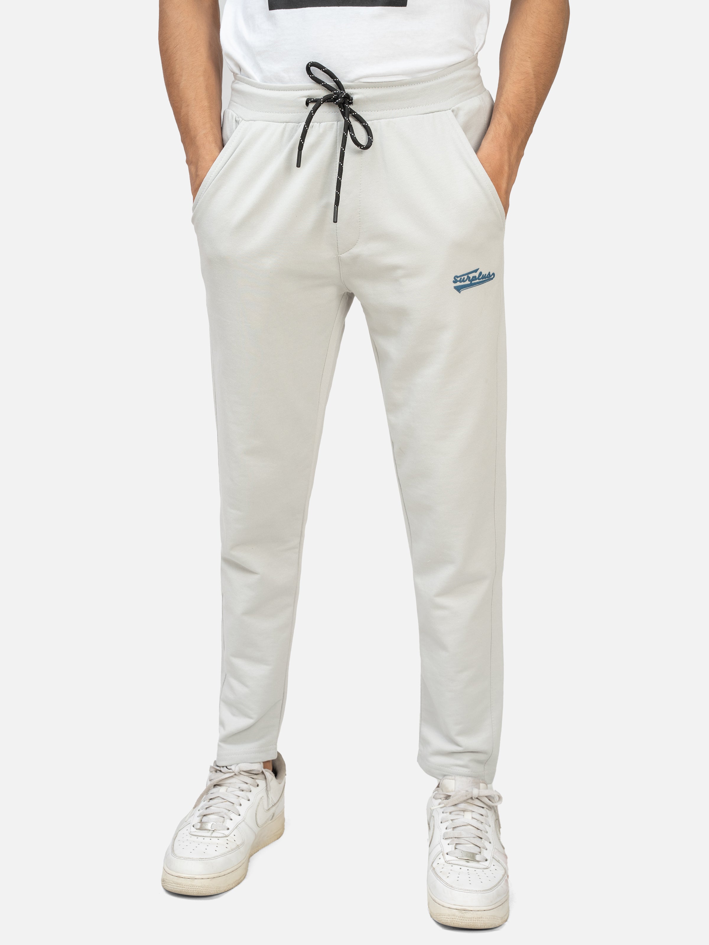 KNIT TROUSER OPEN BOTTOM ASH WHITE
