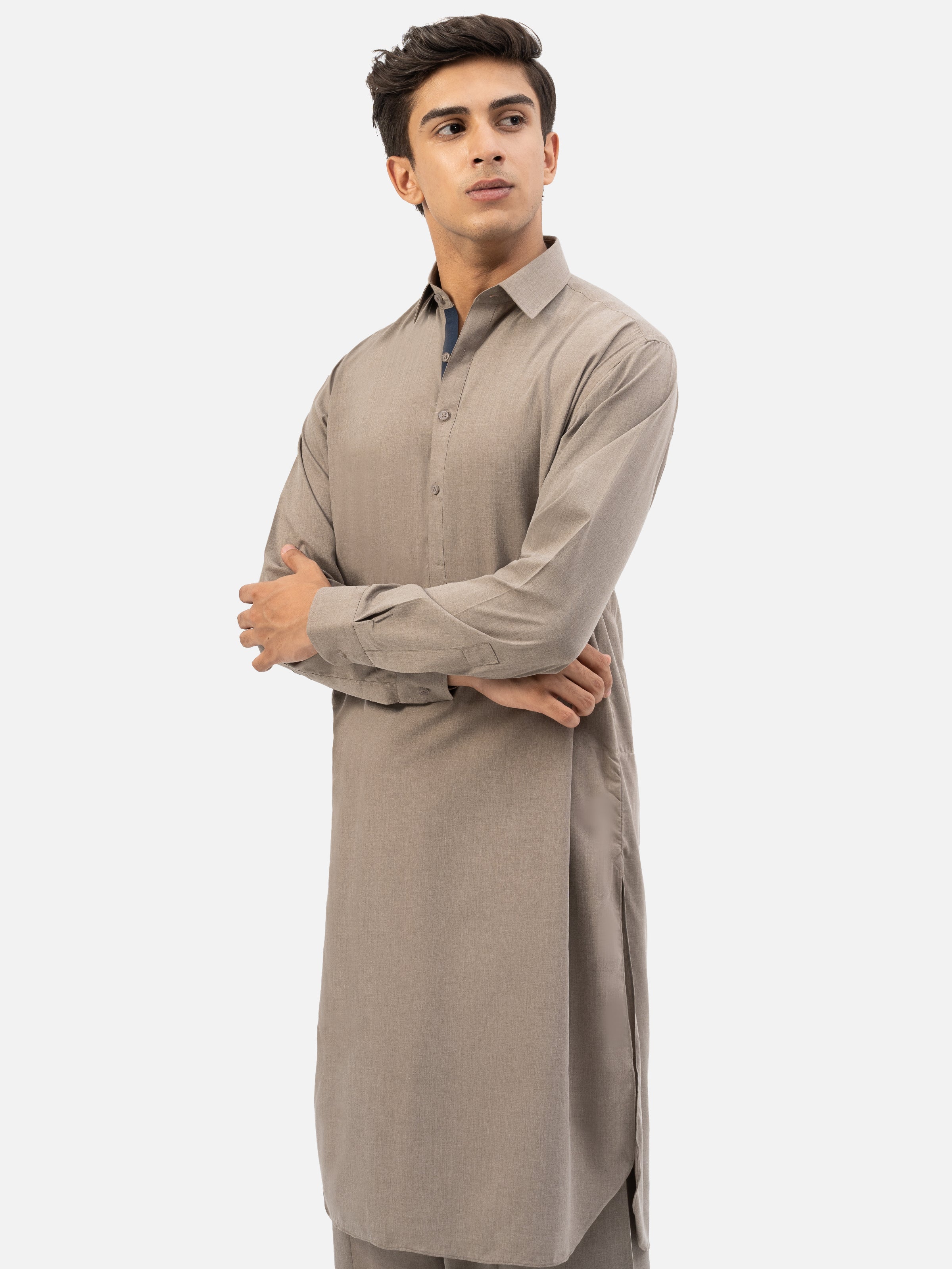 SHALWAR KAMEEZ REGULAR COLLAR BROWN