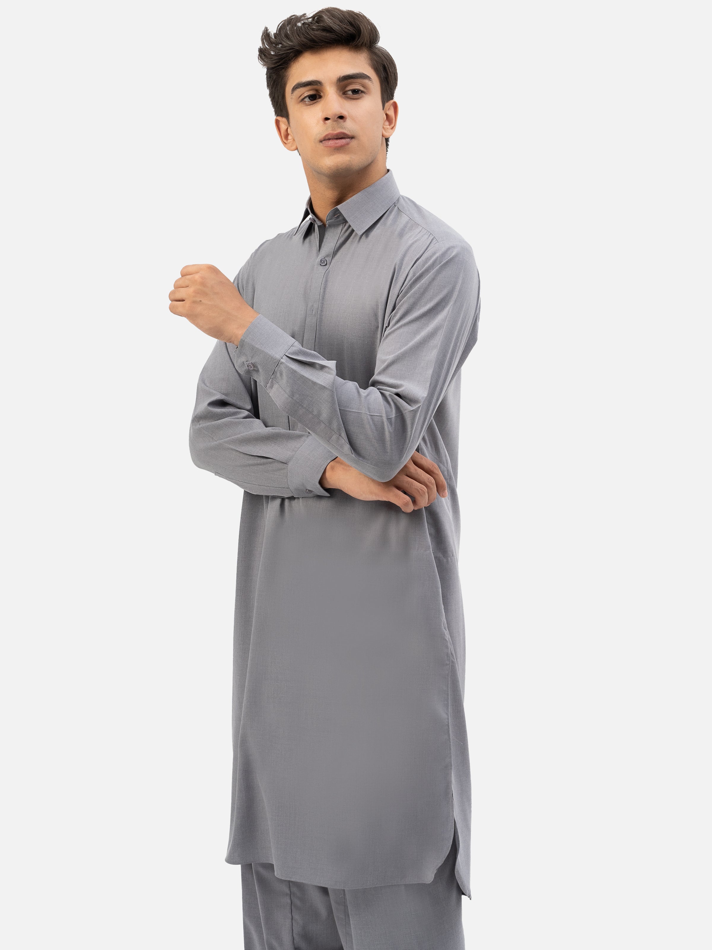SHALWAR KAMEEZ REGULAR COLLAR LIGHT GREY