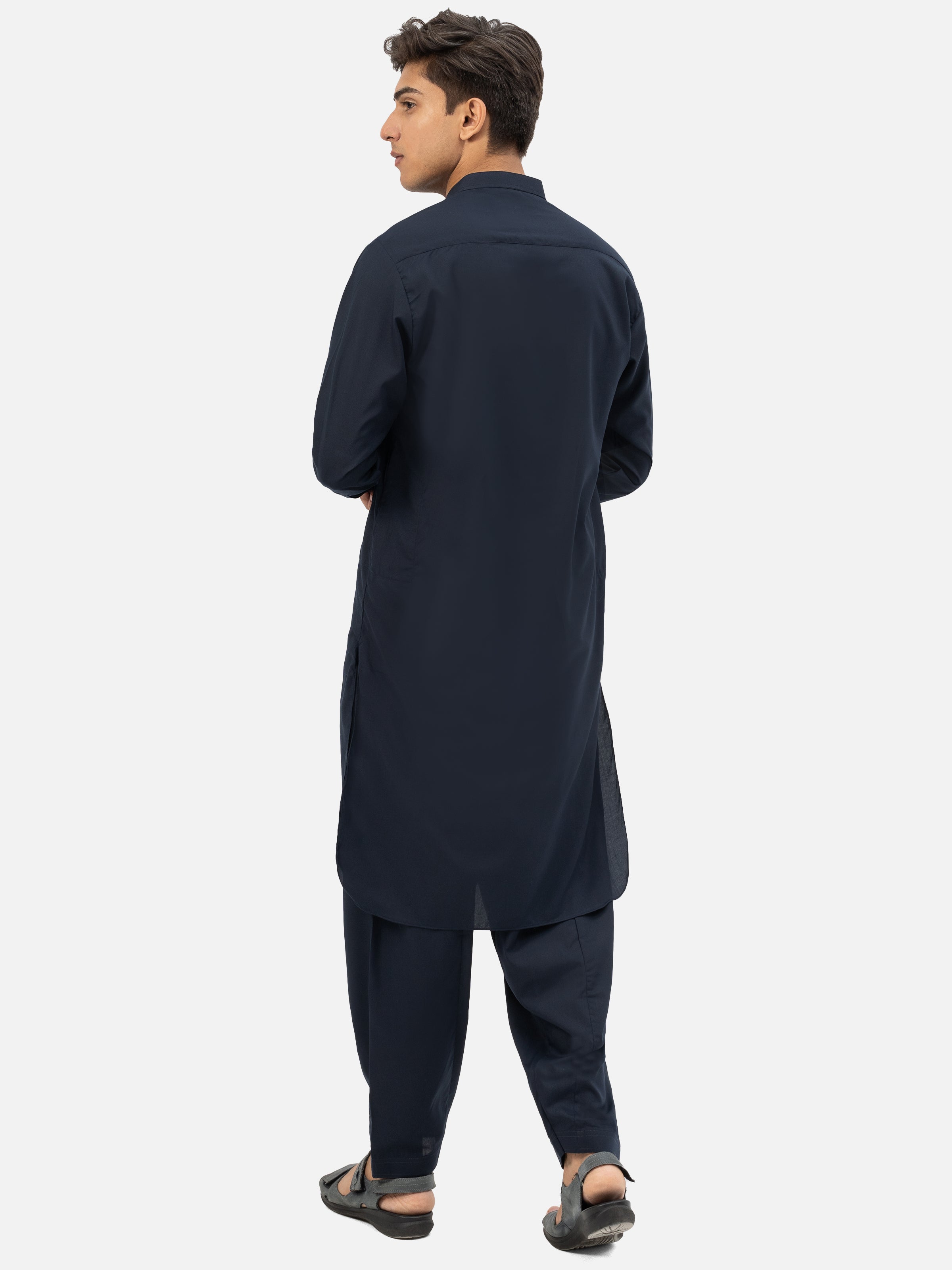 SHALWAR KAMEEZ BAN COLLAR NAVY