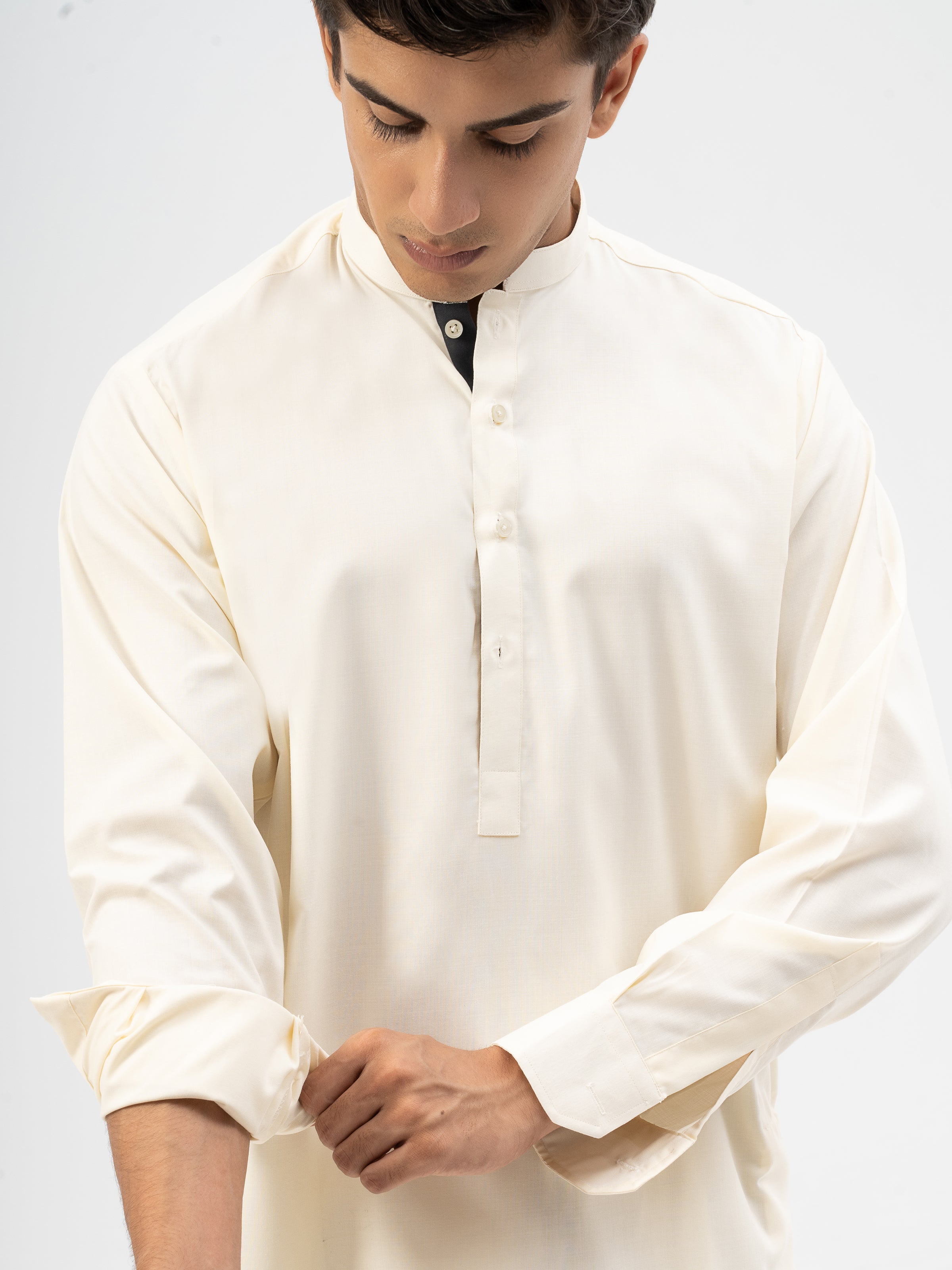 SHALWAR KAMEEZ BAN COLLAR OFF WHITE