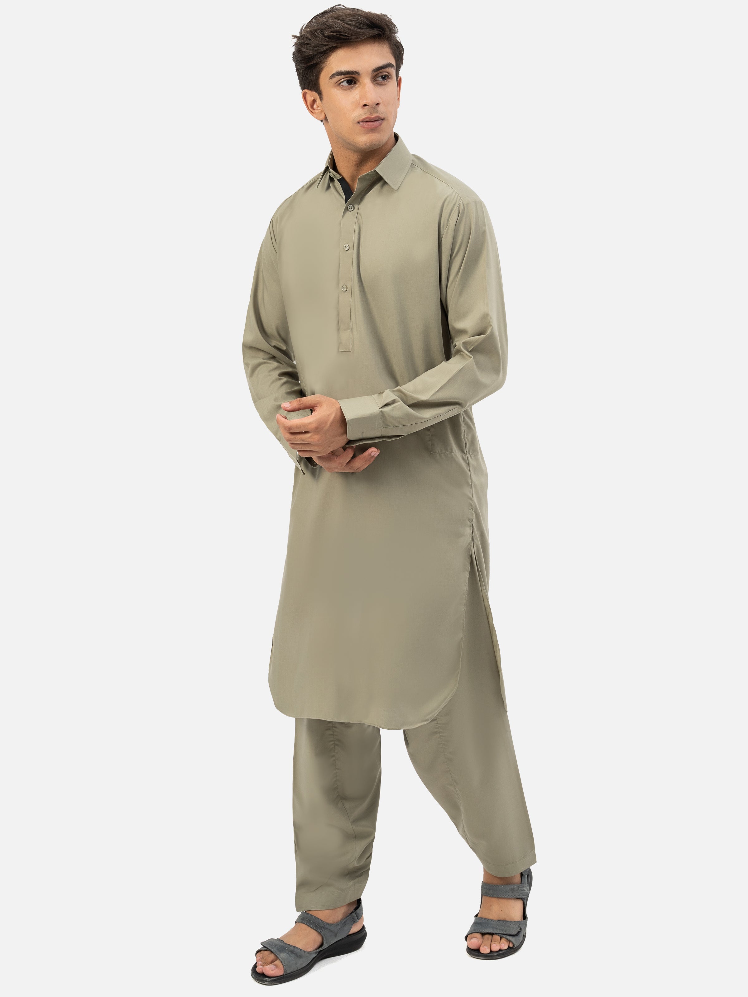 SHALWAR KAMEEZ REGULAR COLLAR GREEN