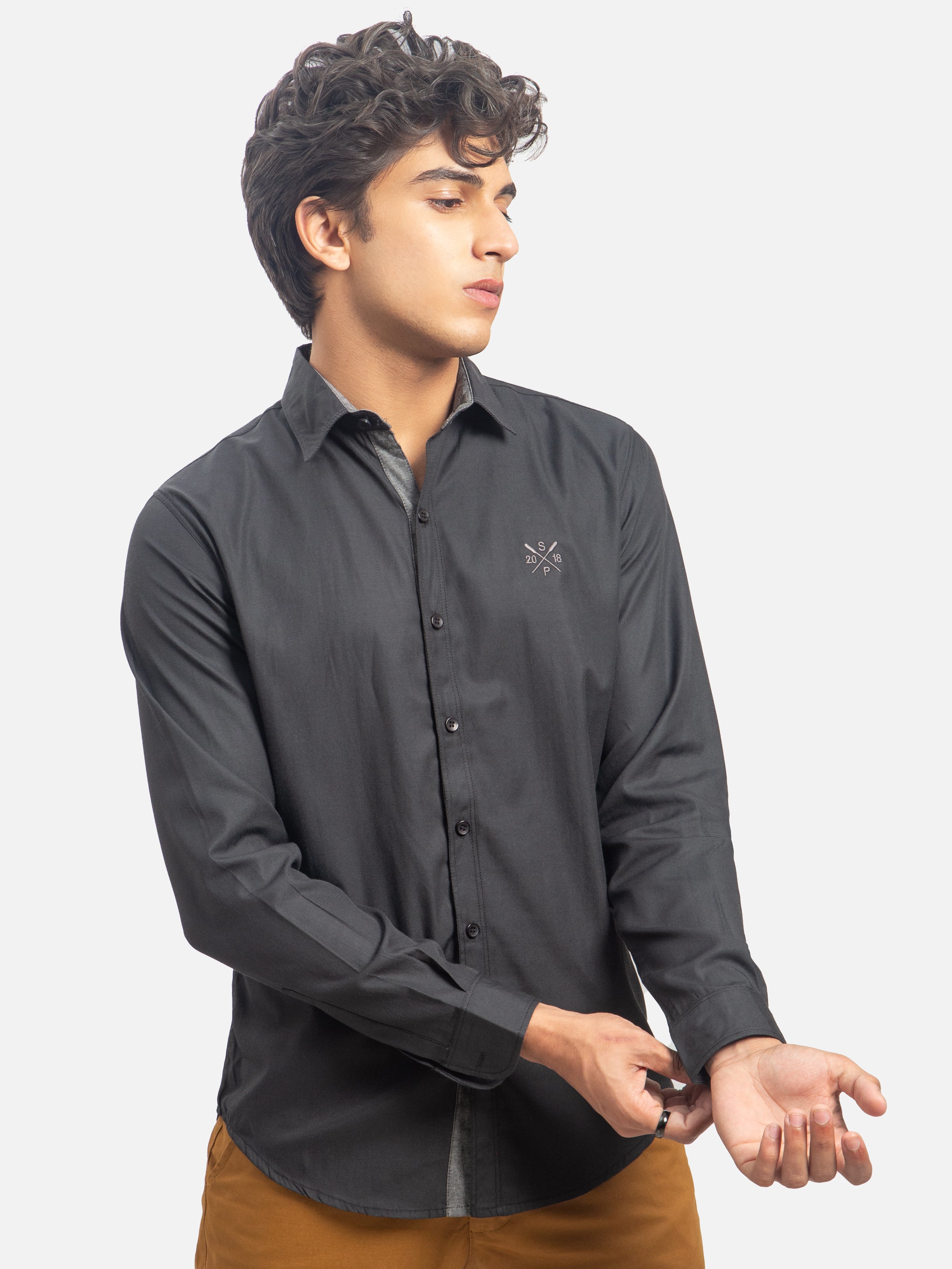 CASUAL SHIRT FULL SLEEVE BLACK
