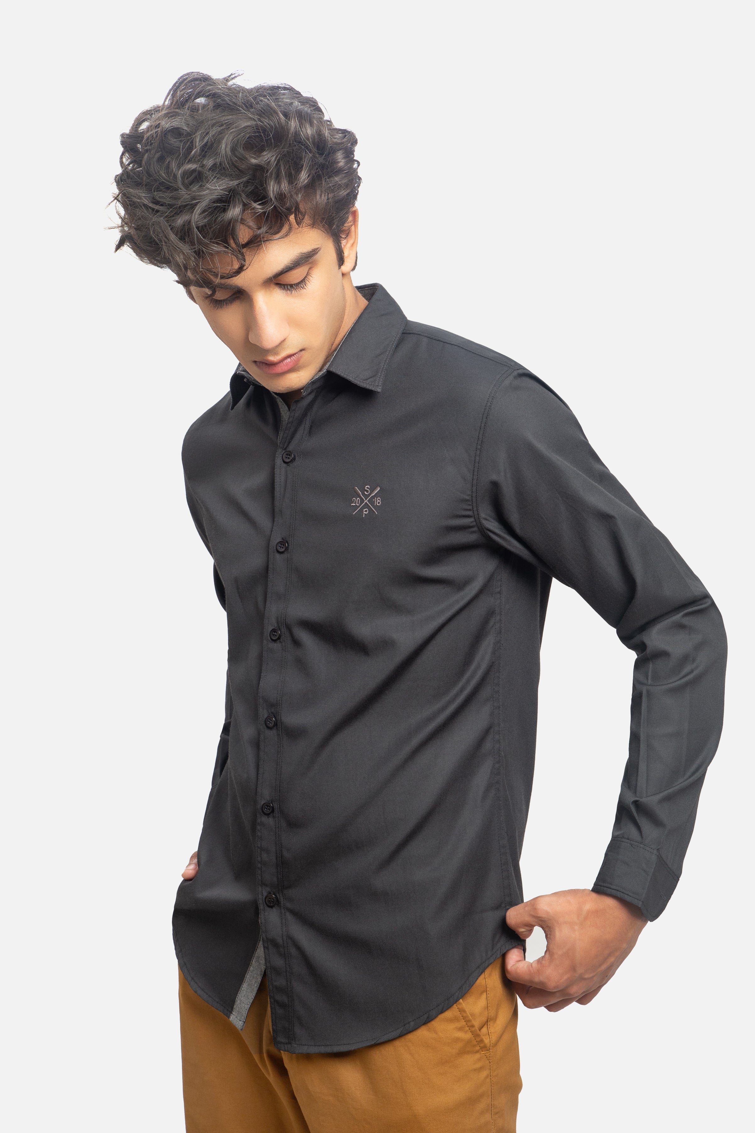 CASUAL SHIRT FULL SLEEVE BLACK