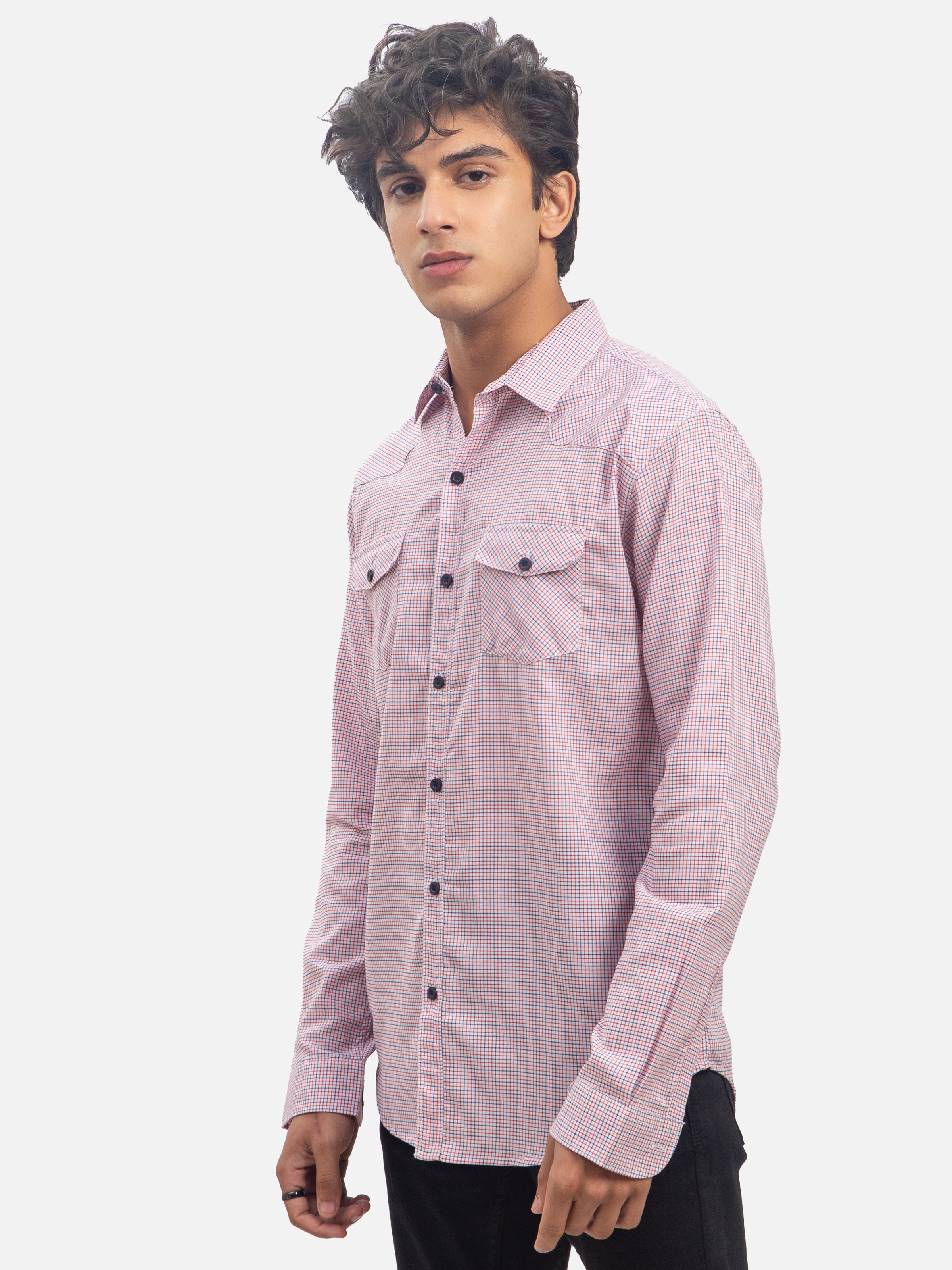 CASUAL SHIRT FULL SLEEVE NAVY RED
