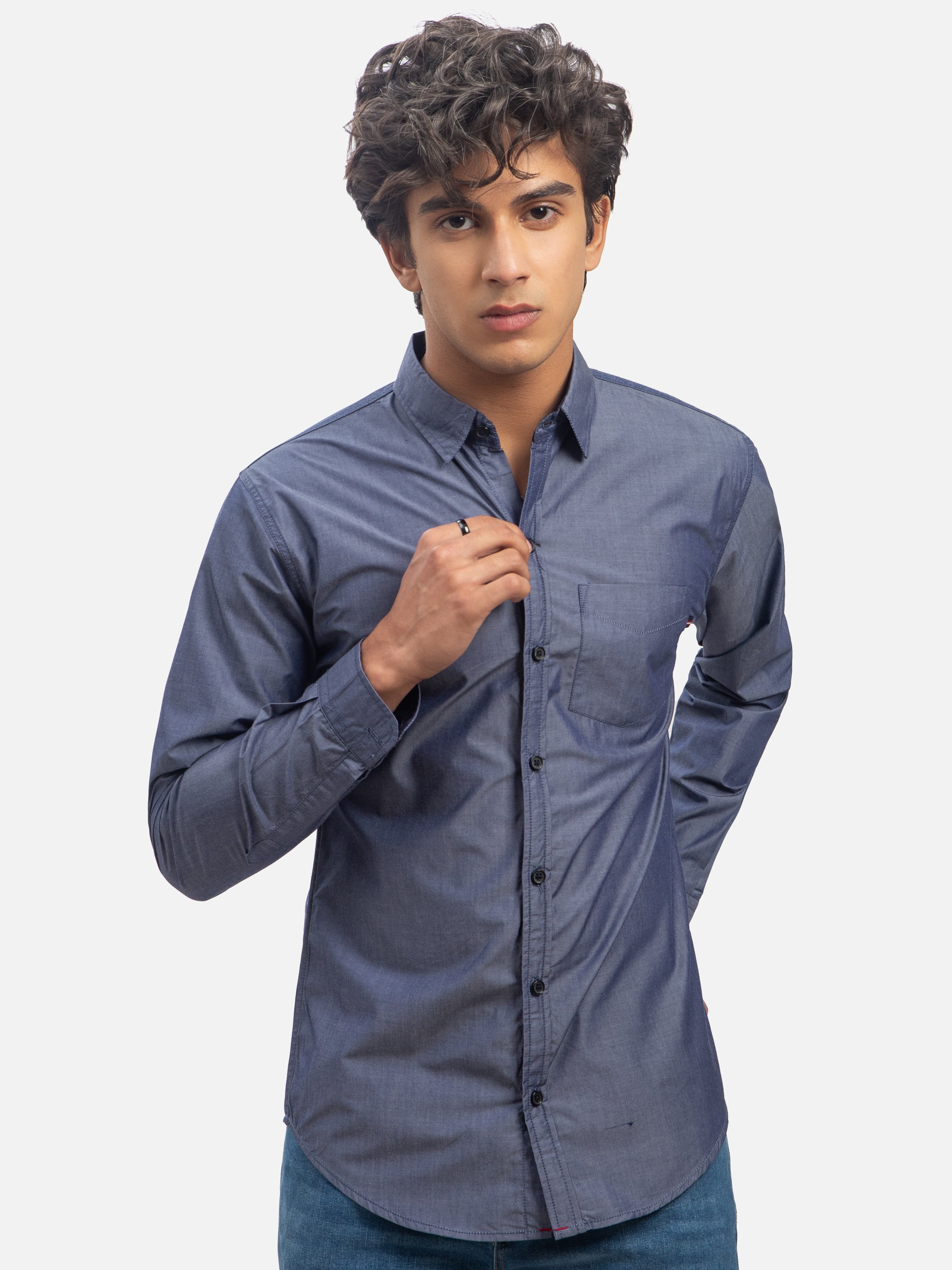CASUAL SHIRT FULL SLEEVE INDIGO
