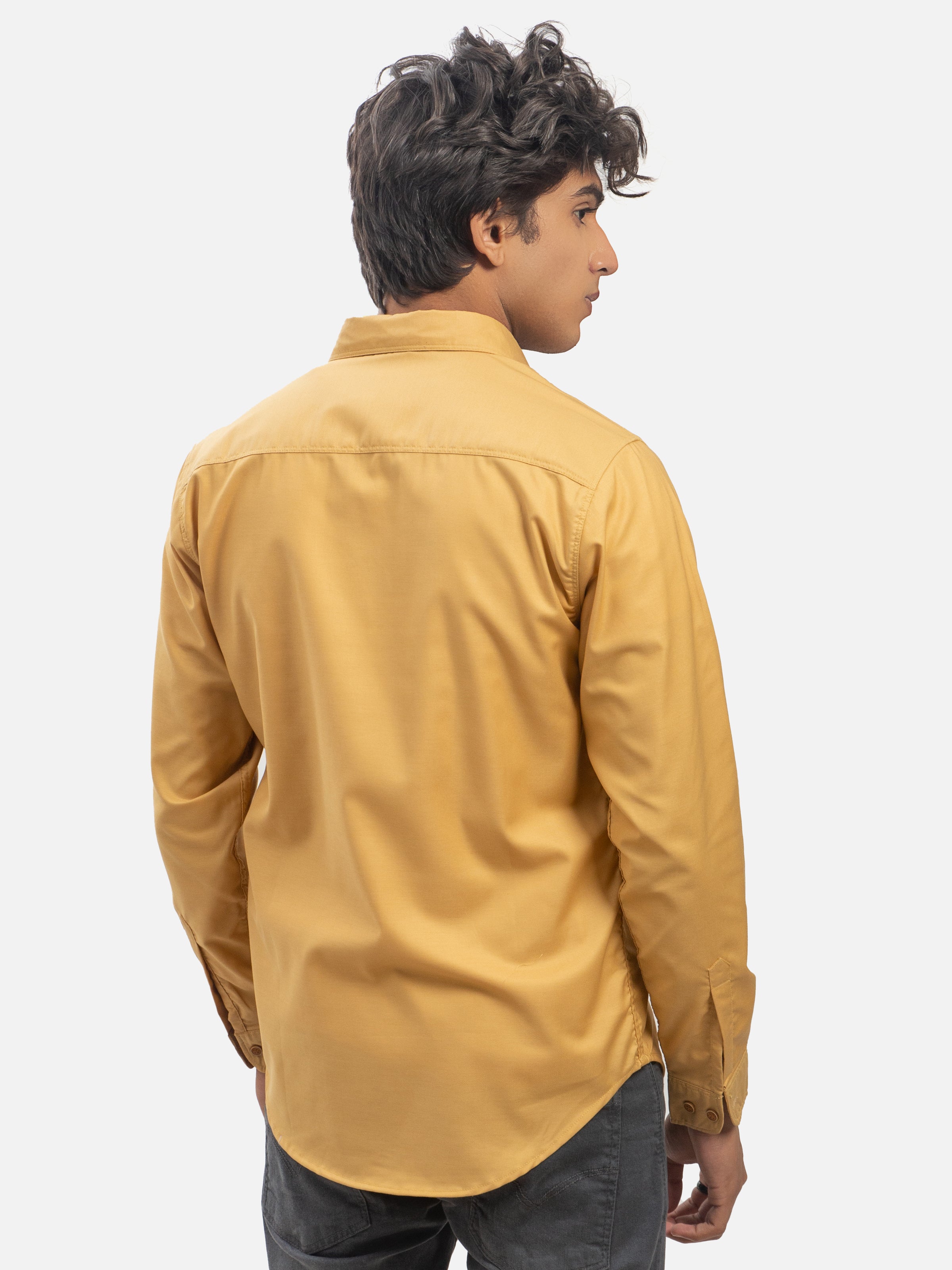 CASUAL SHIRT FULL SLEEVE MUSTARD