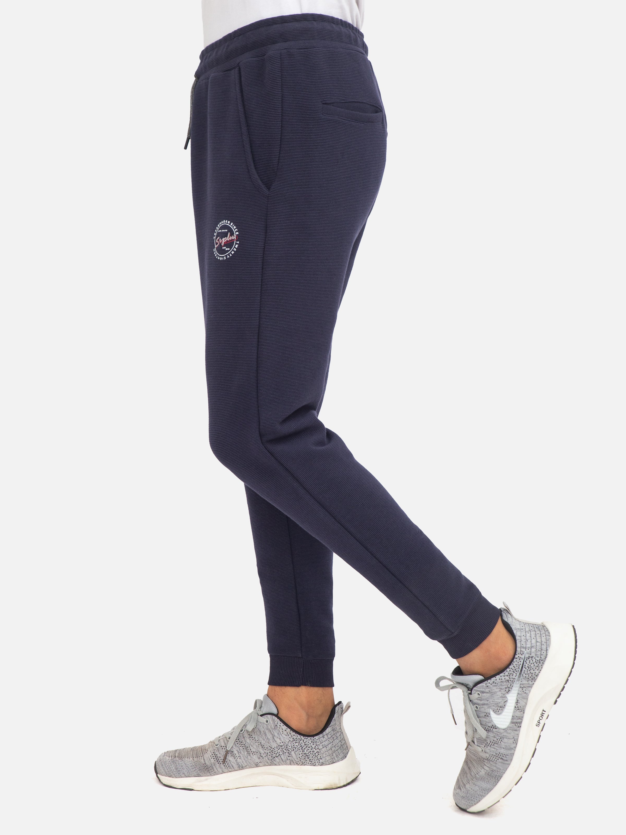 KNIT TROUSER RIB BOTTOM NAVY