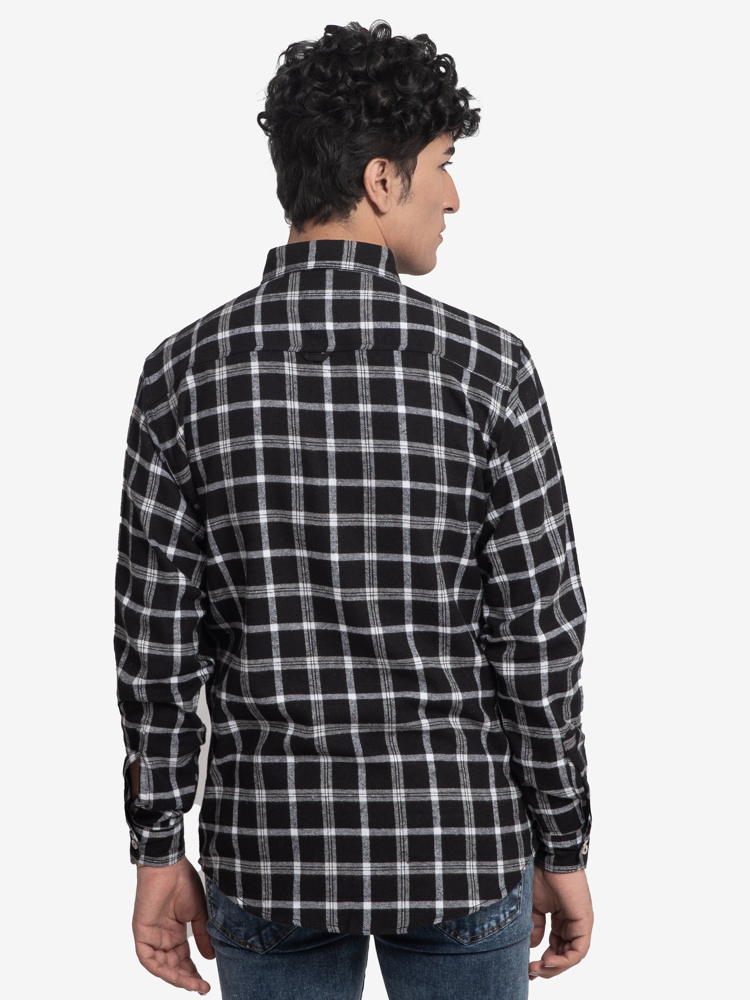 CASUAL SHIRT F/S BLACK WHITE