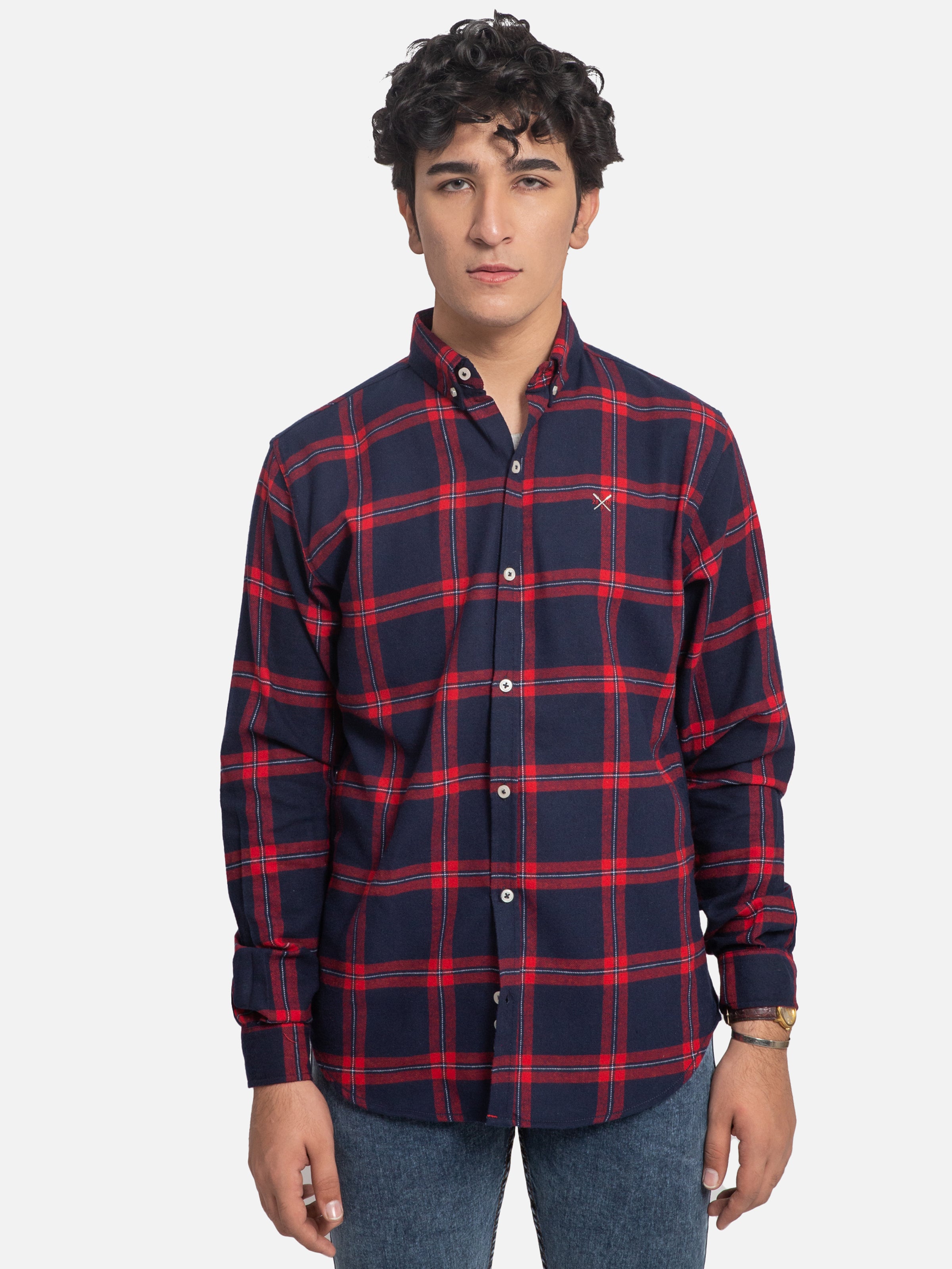 CASUAL SHIRT NAVY RED